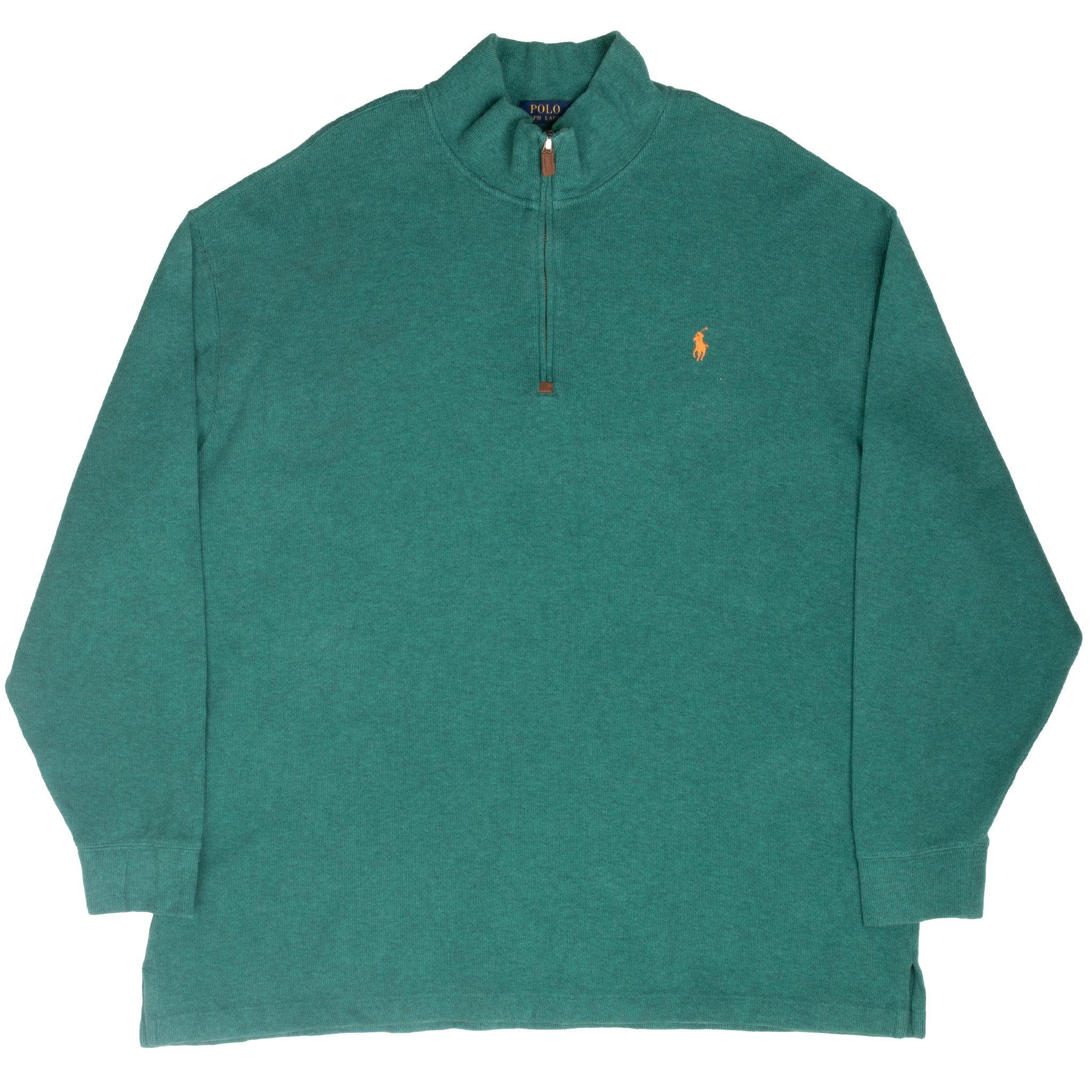 Vintage Polo Ralph Lauren Green Quarter 1/4 Zip Sweater Size 2Xl Big