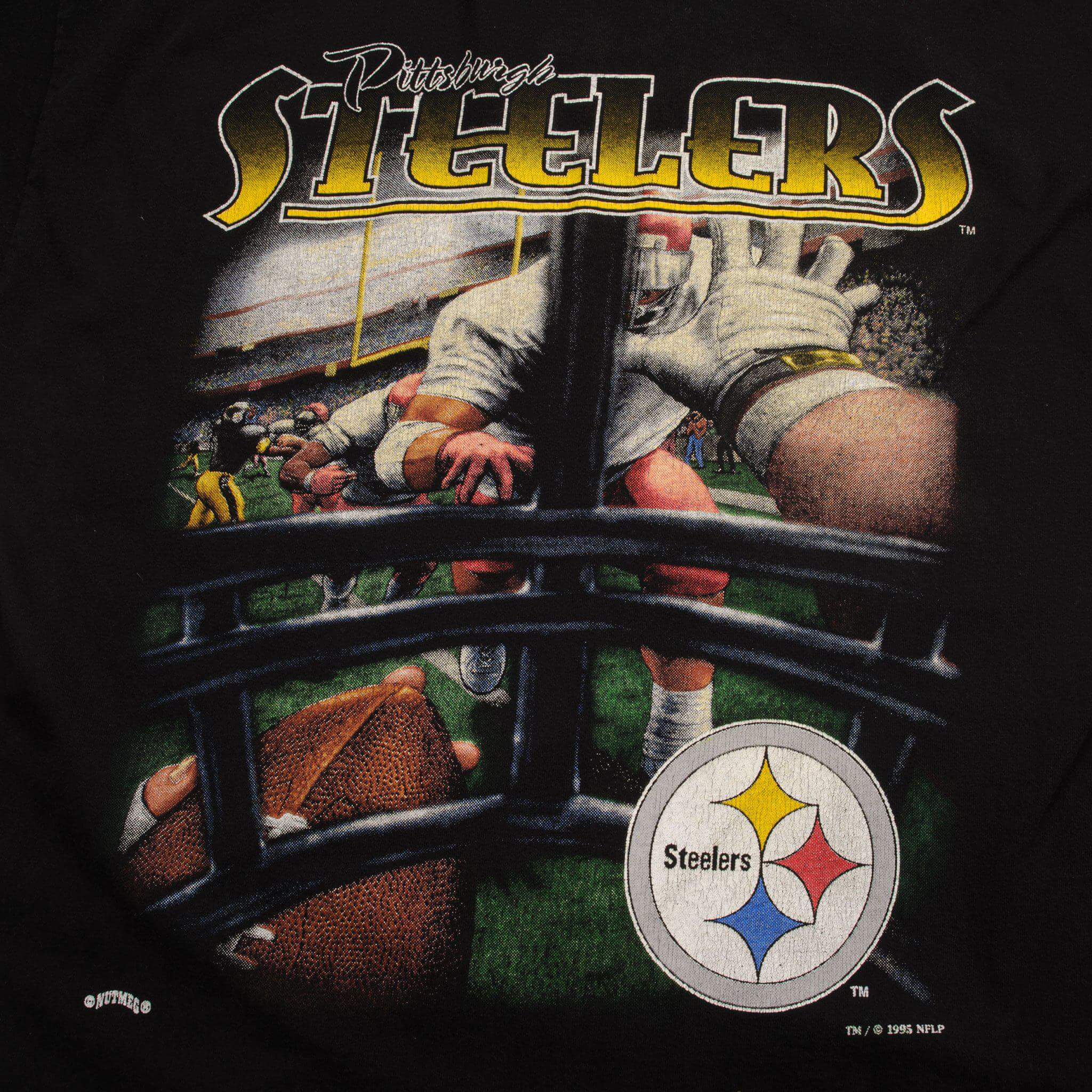 VINTAGE NFL PITTSBURGH STEELERS TEE SHIRT 1995 SIZE XL MADE IN USA