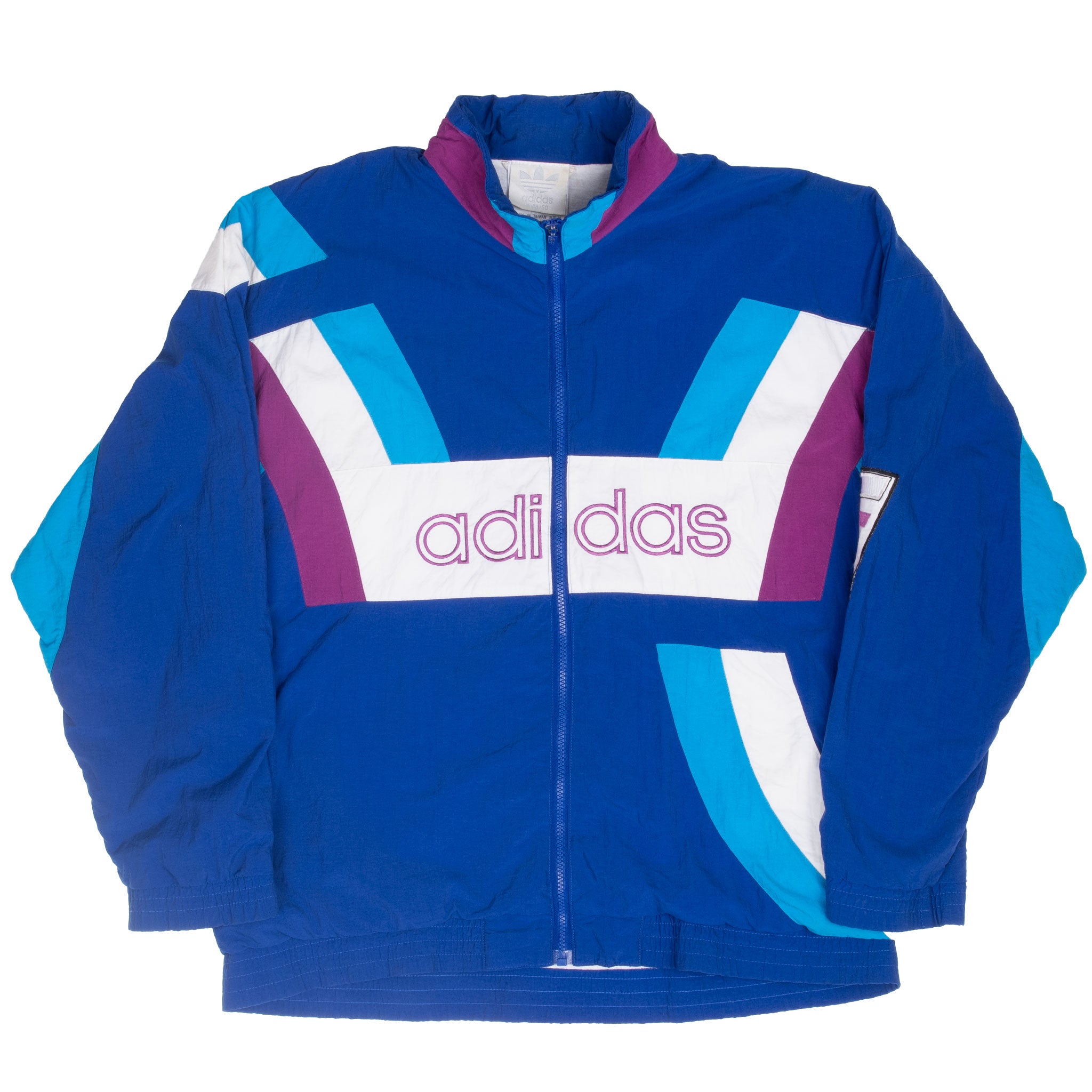 Vintage Adidas Team Purple Blue Windbreaker Jacket 1980S Size Medium