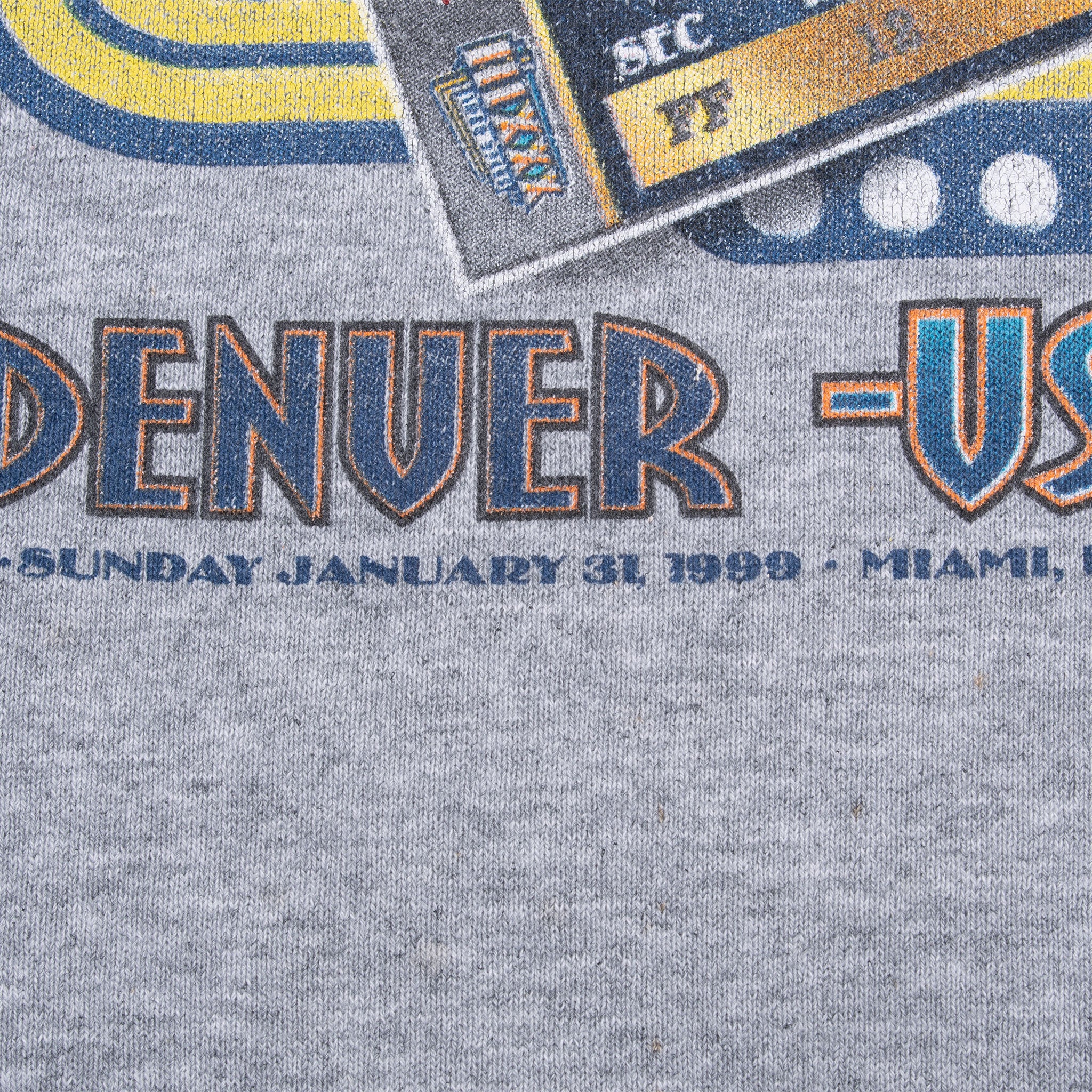 Vintage Nfl Denver Broncos Vs Atlanta Falcons Super Bowl Xxxiii 1999 Sweatshirt Size XL