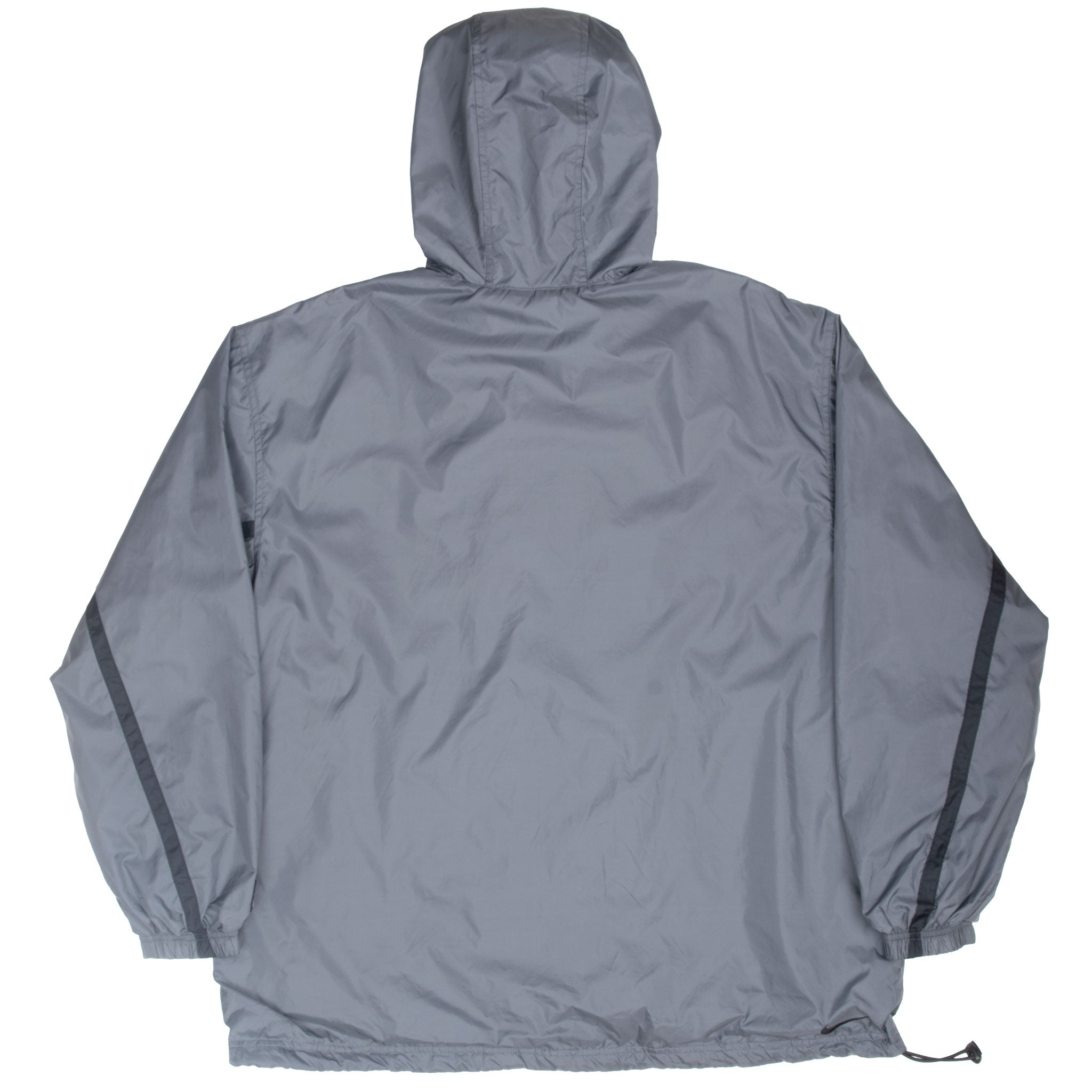 Vintage Nike Swoosh Dark Grey Hooded Windbreaker Jacket 2000S Size XL