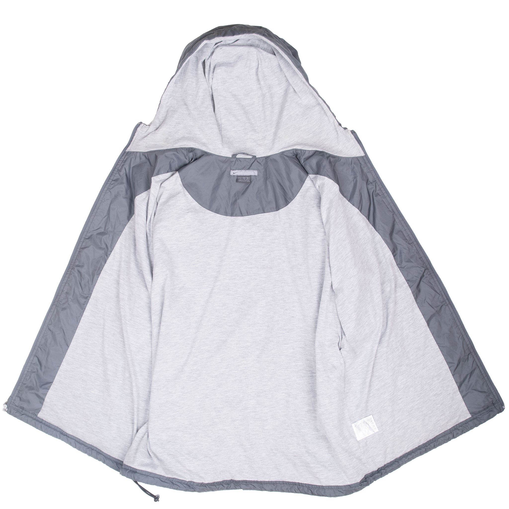 Vintage Nike Swoosh Dark Grey Hooded Windbreaker Jacket 2000S Size XL