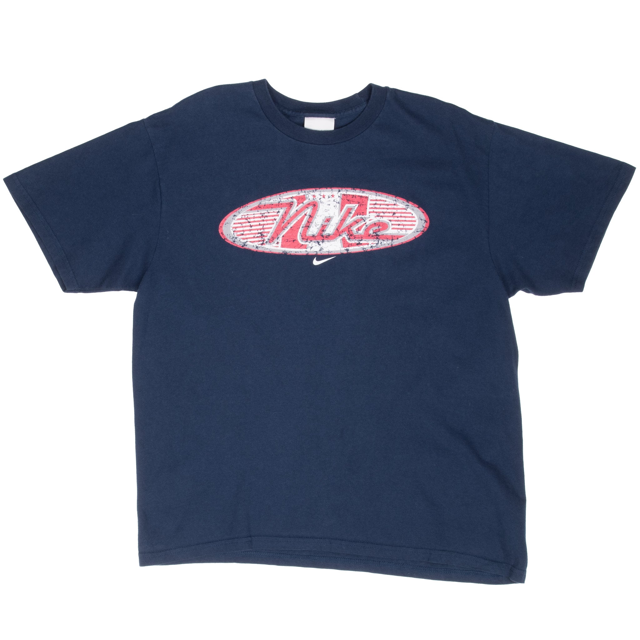 Vintage Nike Spellout Navy Blue Tee Shirt 2000S Size Large