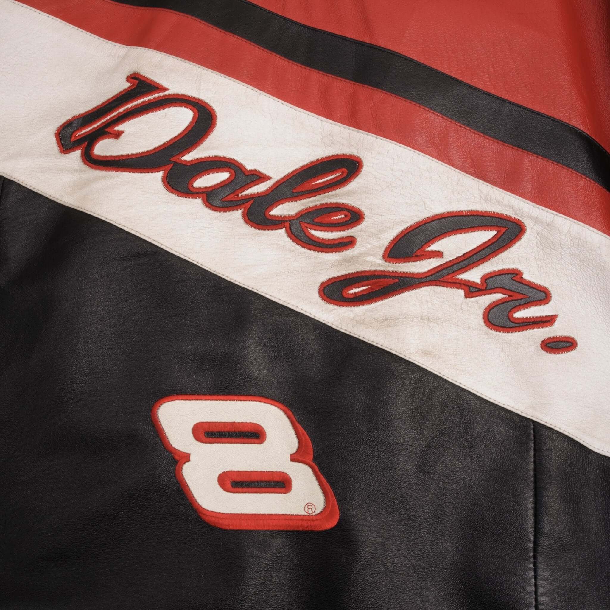 VINTAGE NASCAR DALE EARNHARDT JR BUDWEISER LEATHER JACKET 2000S SIZE XL