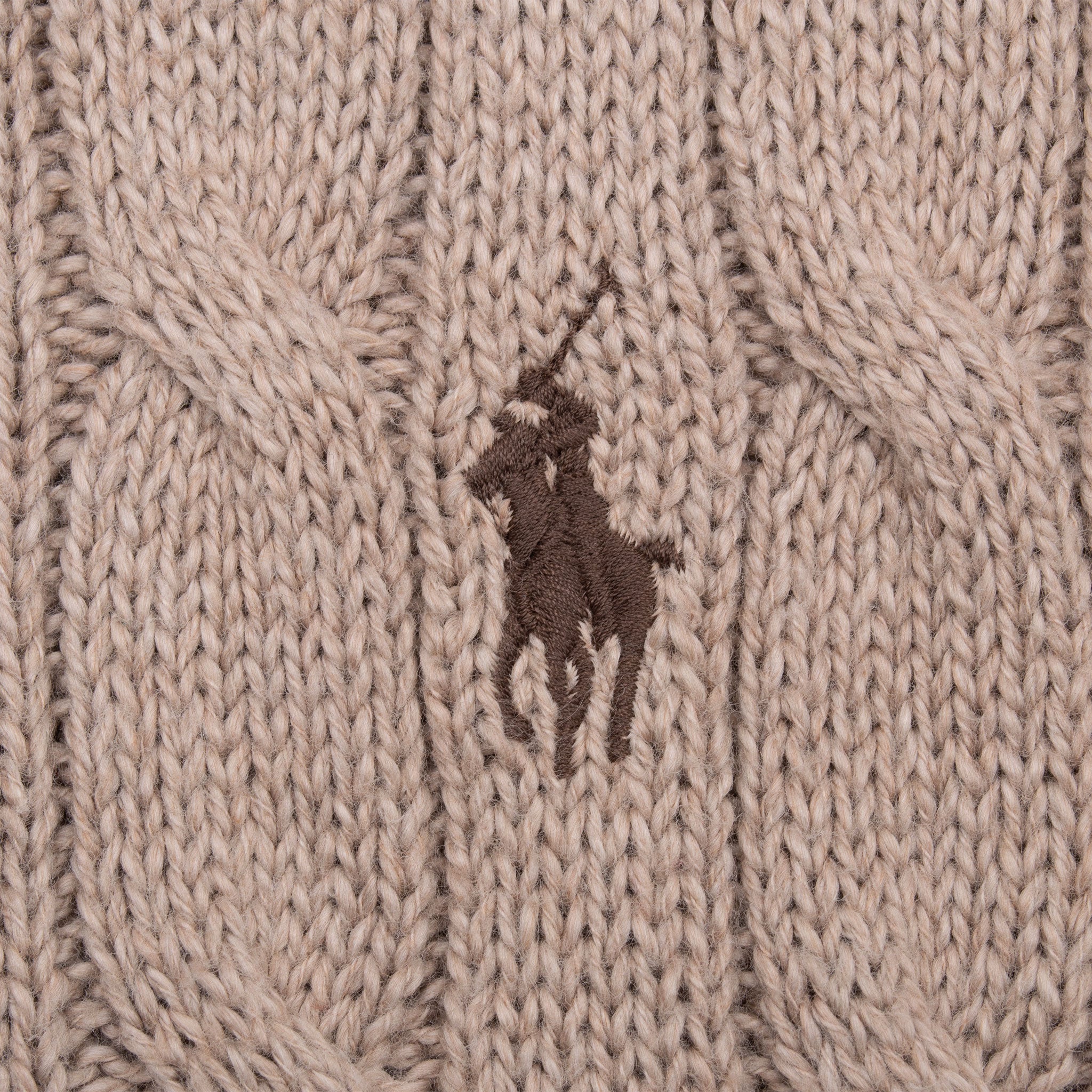 Vintage Polo Ralph Lauren Beige Knit Quarter 1/4 Zip Sweater Size XL