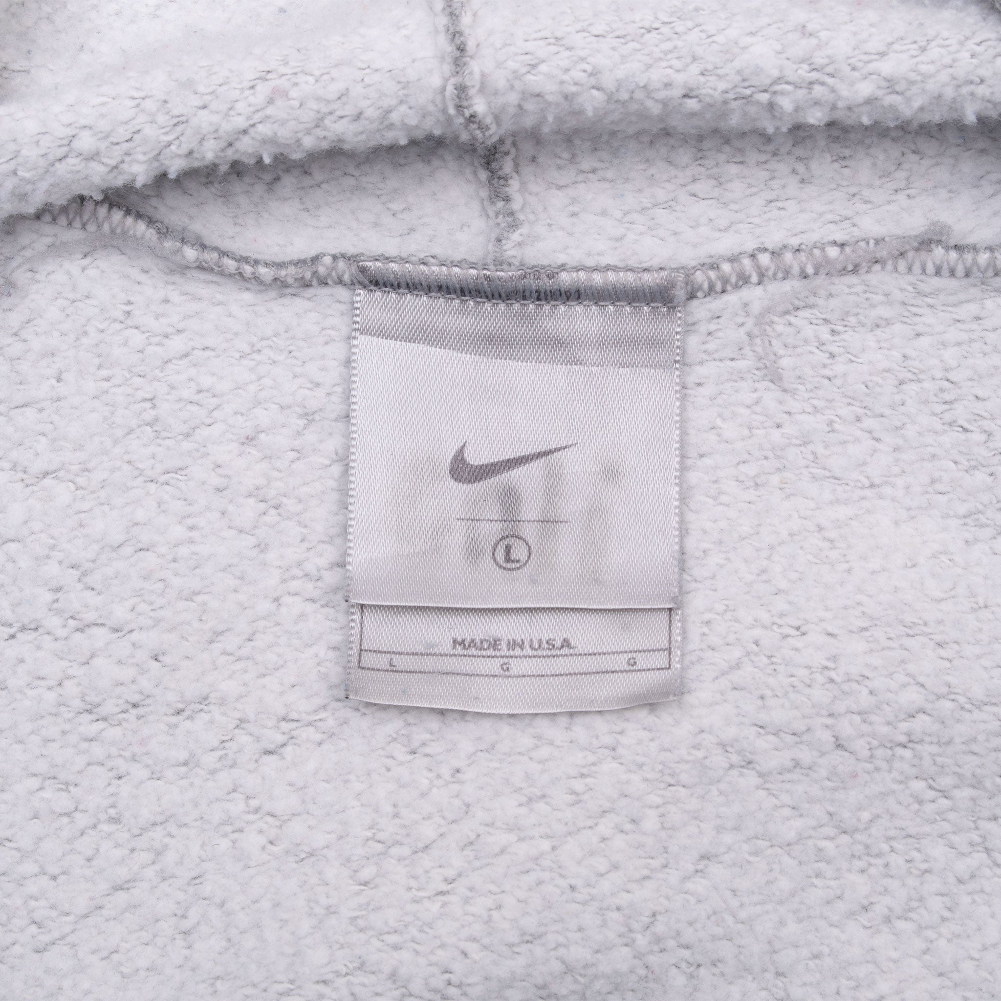 Vintage Nike Classic Swoosh Gray Full Zip Hoodie Sweatshirt 2000S Size Large Made In USA