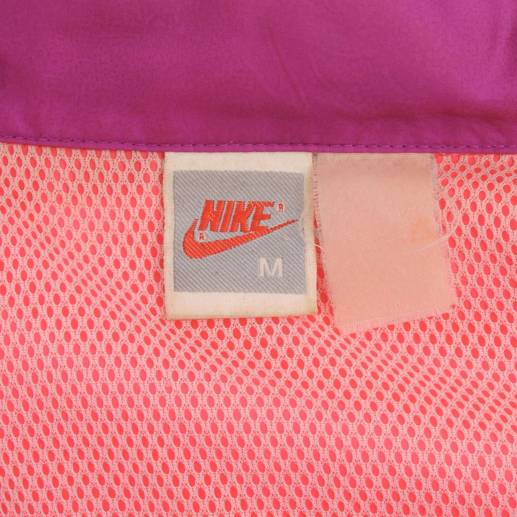 Vintage Nike Swoosh Neon Windbreaker Jacket 1980S Size Medium
