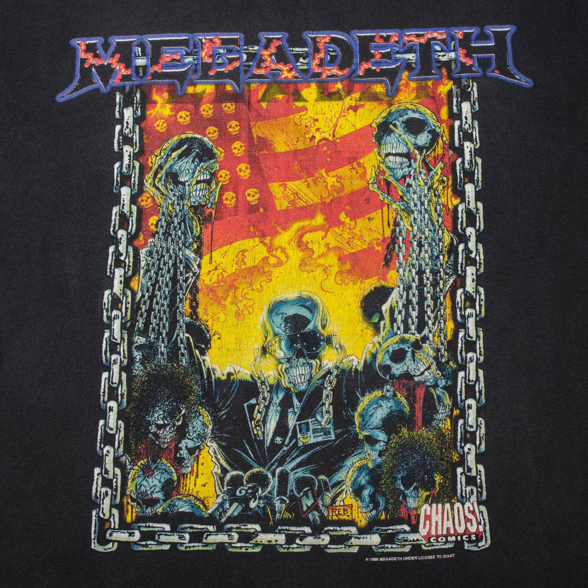 VINTAGE MEGADETH TEE SHIRT 1998 SIZE LARGE MADE IN USA
