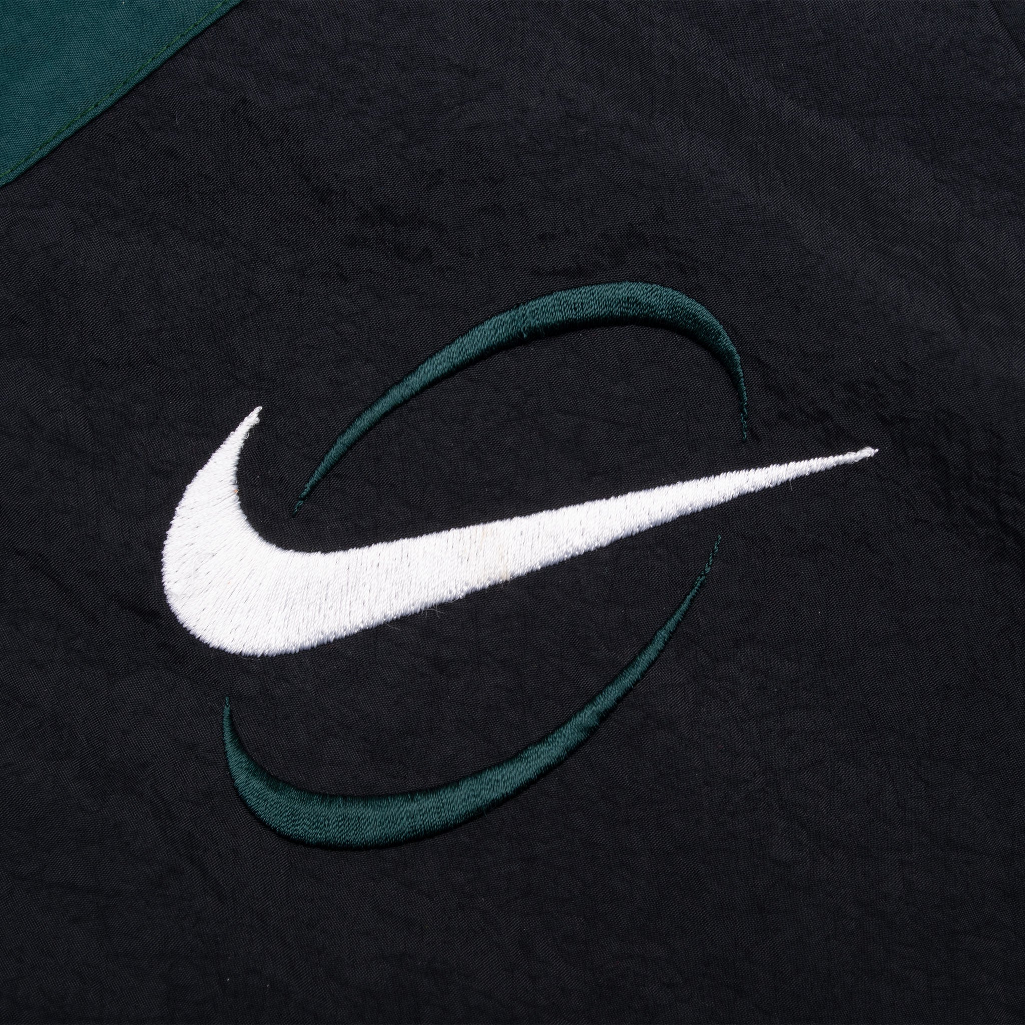 Vintage Nike Black And Green Swoosh Windbreaker Jacket 1990S Size Small