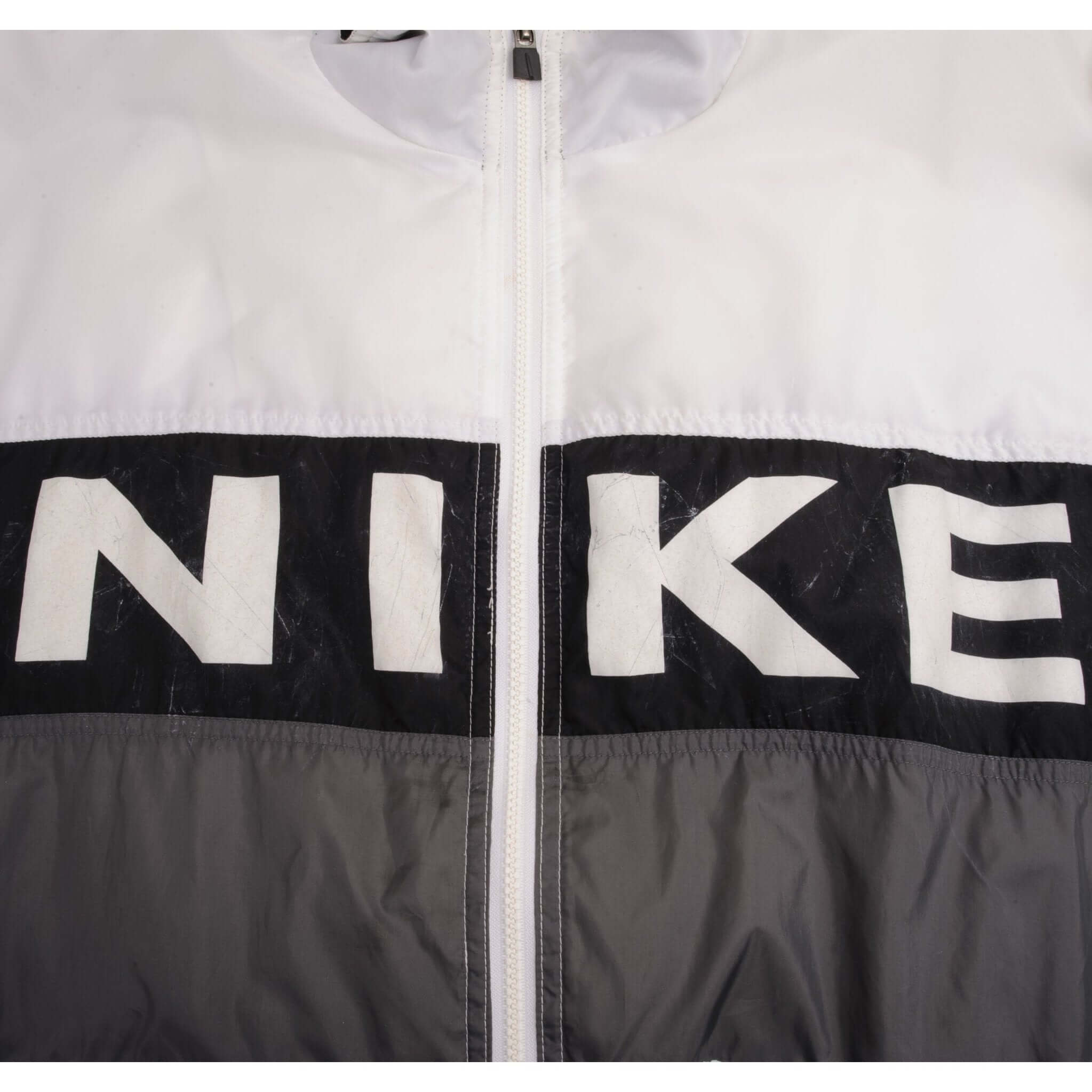 Vintage Nike Big Swoosh Black Windbreaker Jacket 1990S Size XL