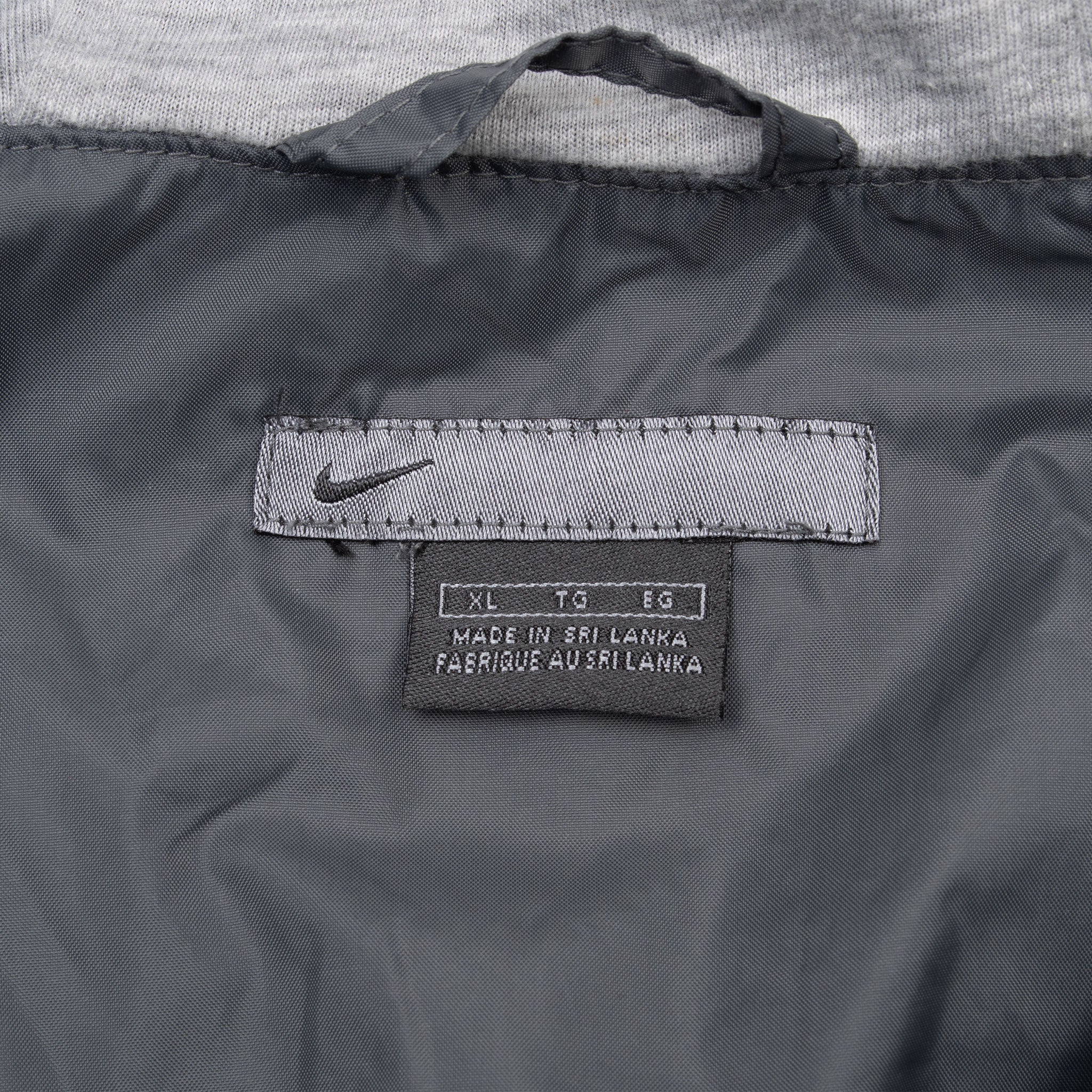 Vintage Nike Swoosh Dark Grey Hooded Windbreaker Jacket 2000S Size XL