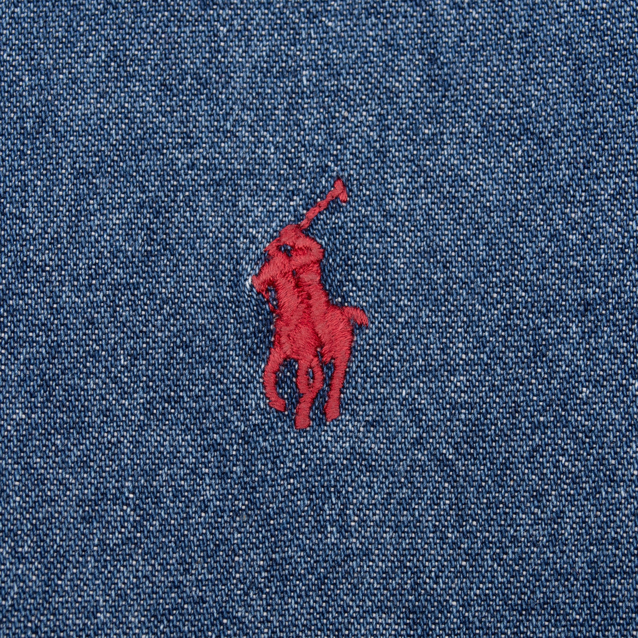 xVintage Polo Ralph Lauren Blue Denim Shirt 1990S Size XL