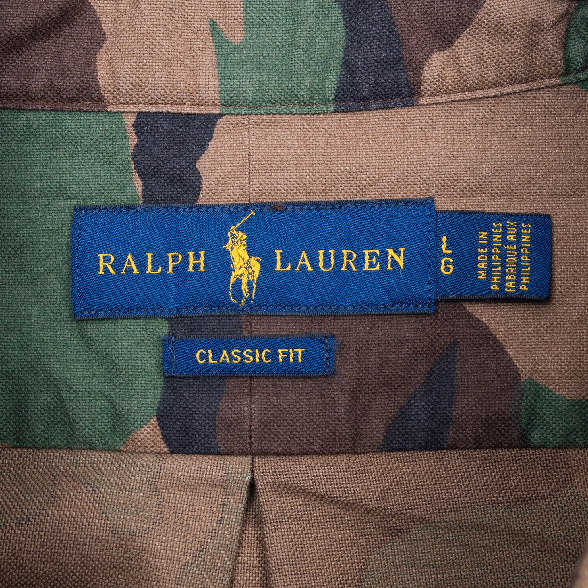 Vintage Ralph Lauren Woodland Camo Shirt Size Large Deadstock