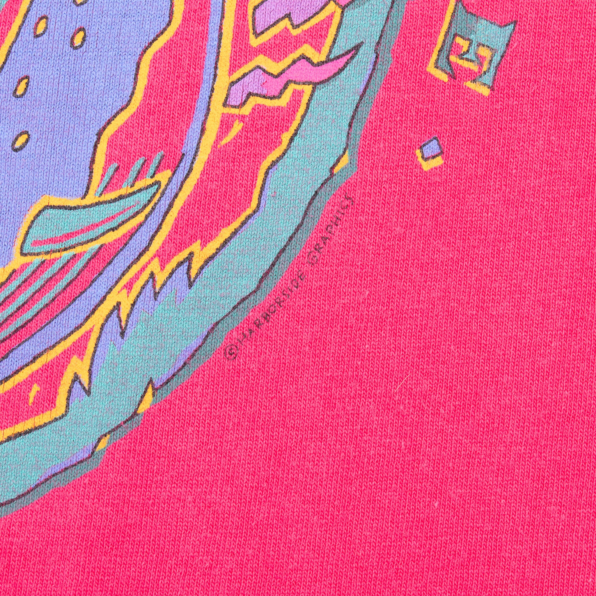 Vintage There Is No Planet Like Home Animal Print Tee Shirt 1990S Size XL Made In Usa With Single Stitch Sleeves