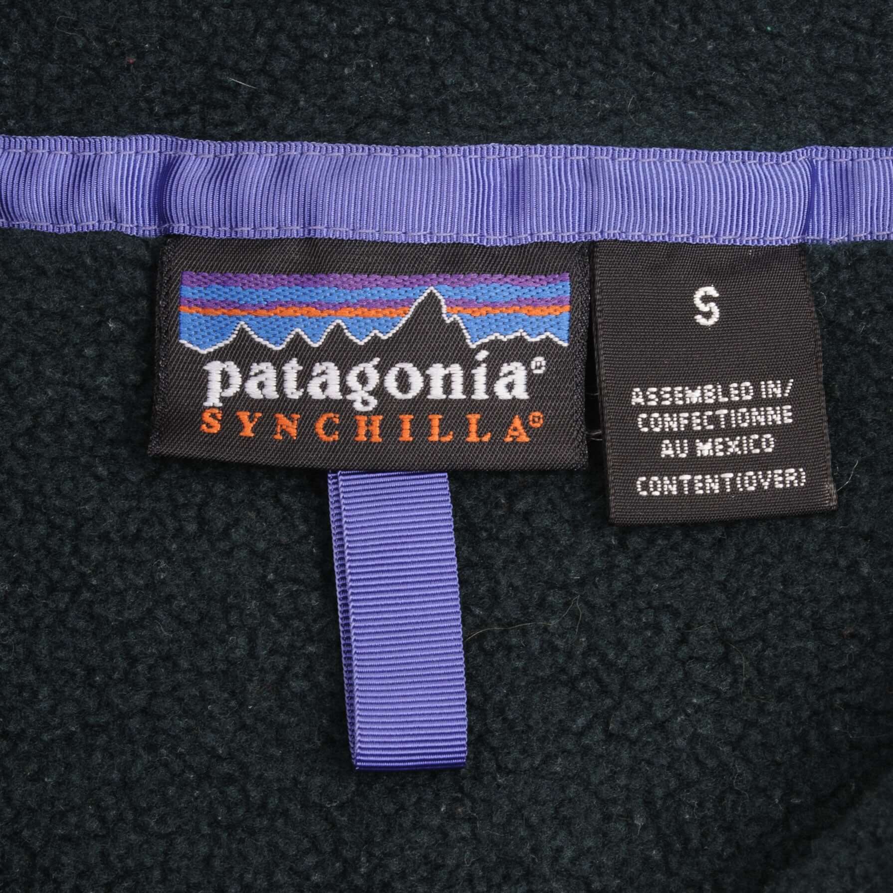Vintage Patagonia 1990S Synchilla Snap T Pine Green Fleece Pullover Size Small