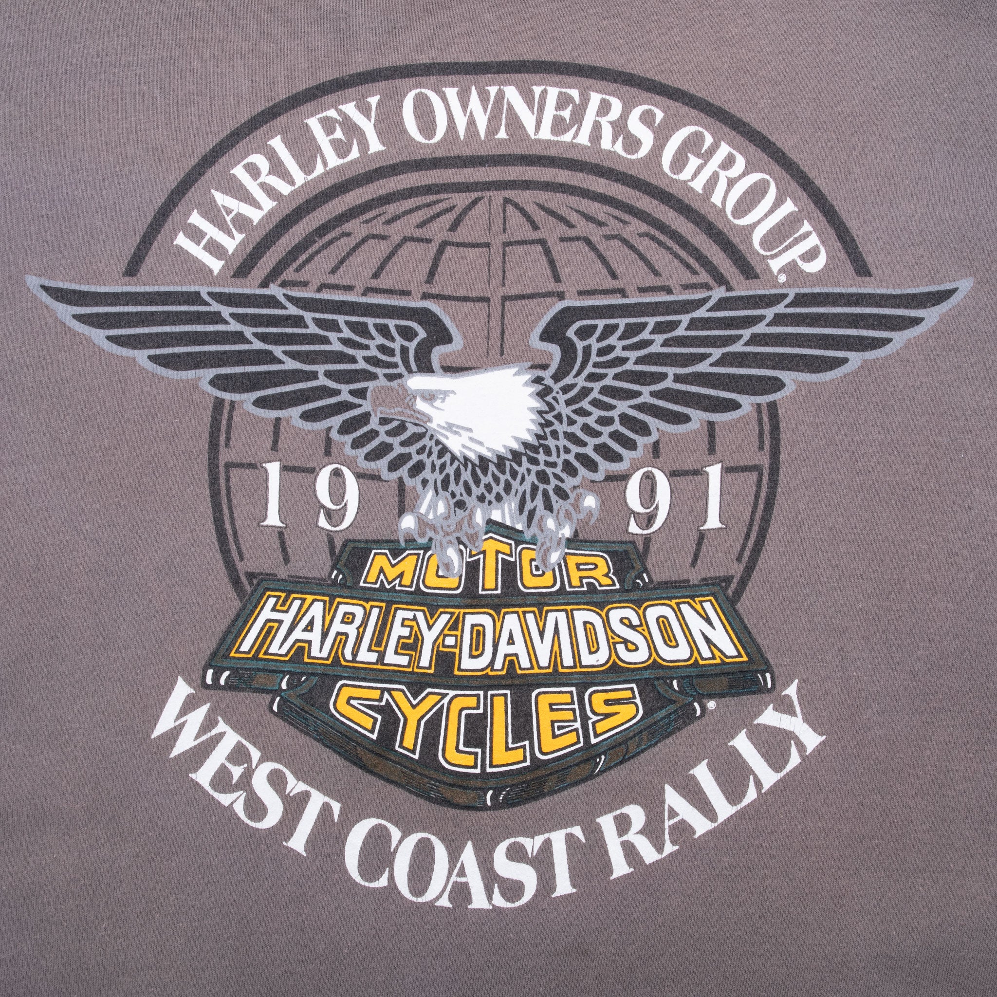 Vintage Harley Davidson West Coast Rally 1991 Tee Shirt Size Large Made In Usa With Single Stitch Sleeves