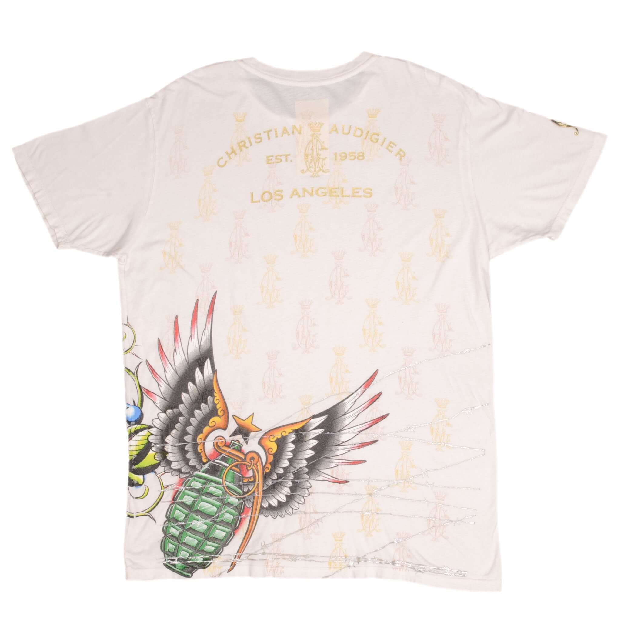 Vintage Christian Audiger All Over Print Tee Shirt 2000S Size Large Made In USA