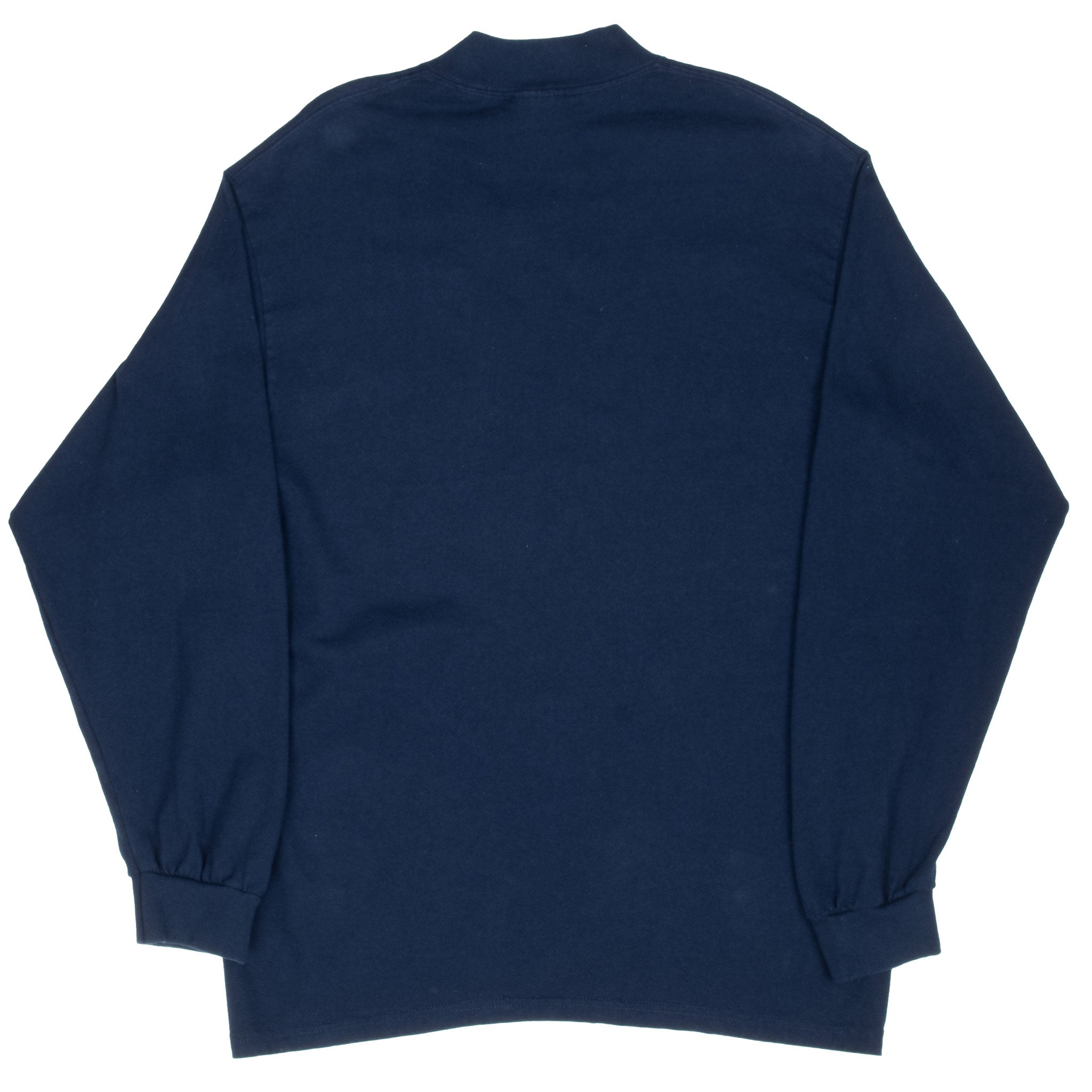 Back of blue Nike long-sleeve turtleneck shirt