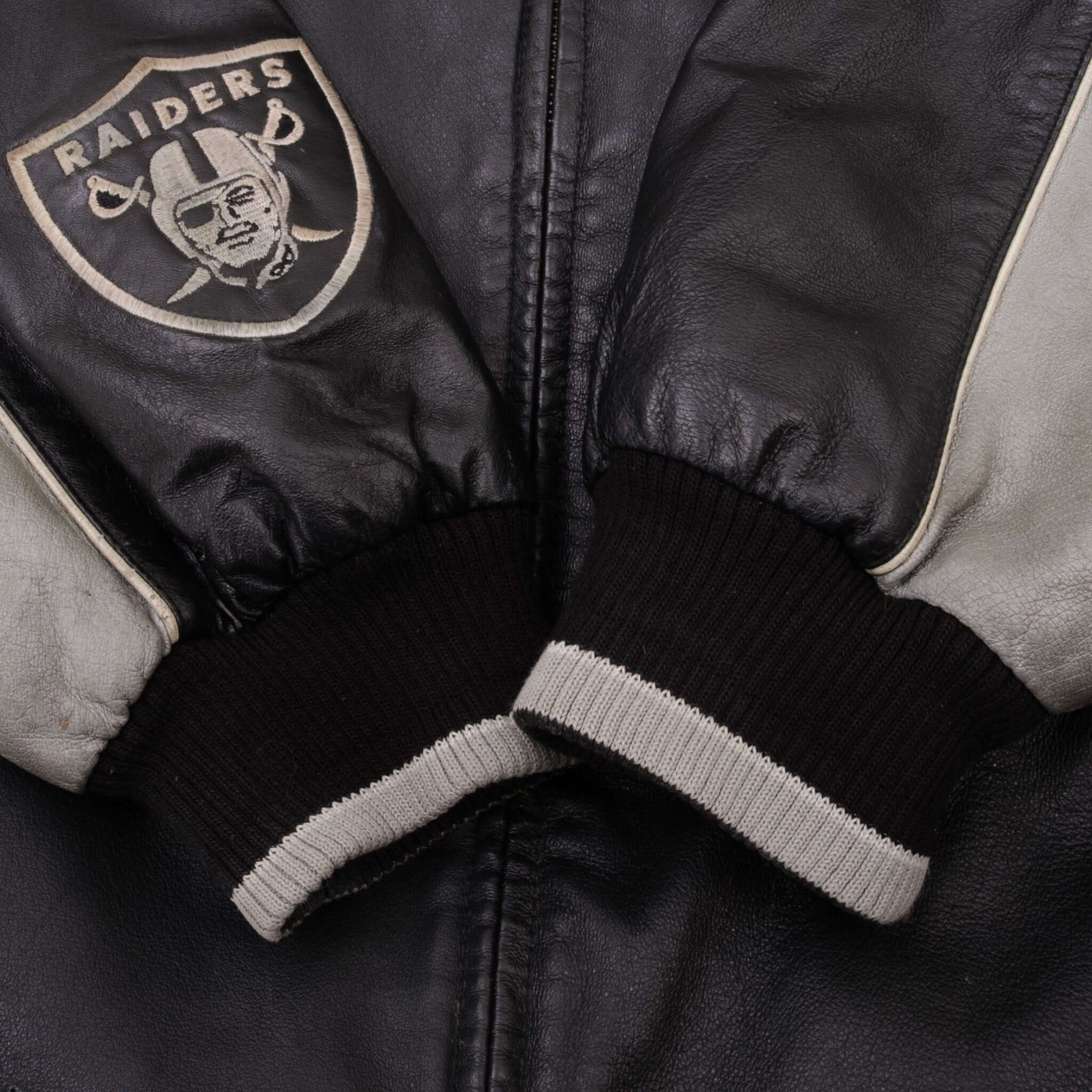 Vintage NFL Los Angeles Raiders Leather Jacket 1990S Size XL