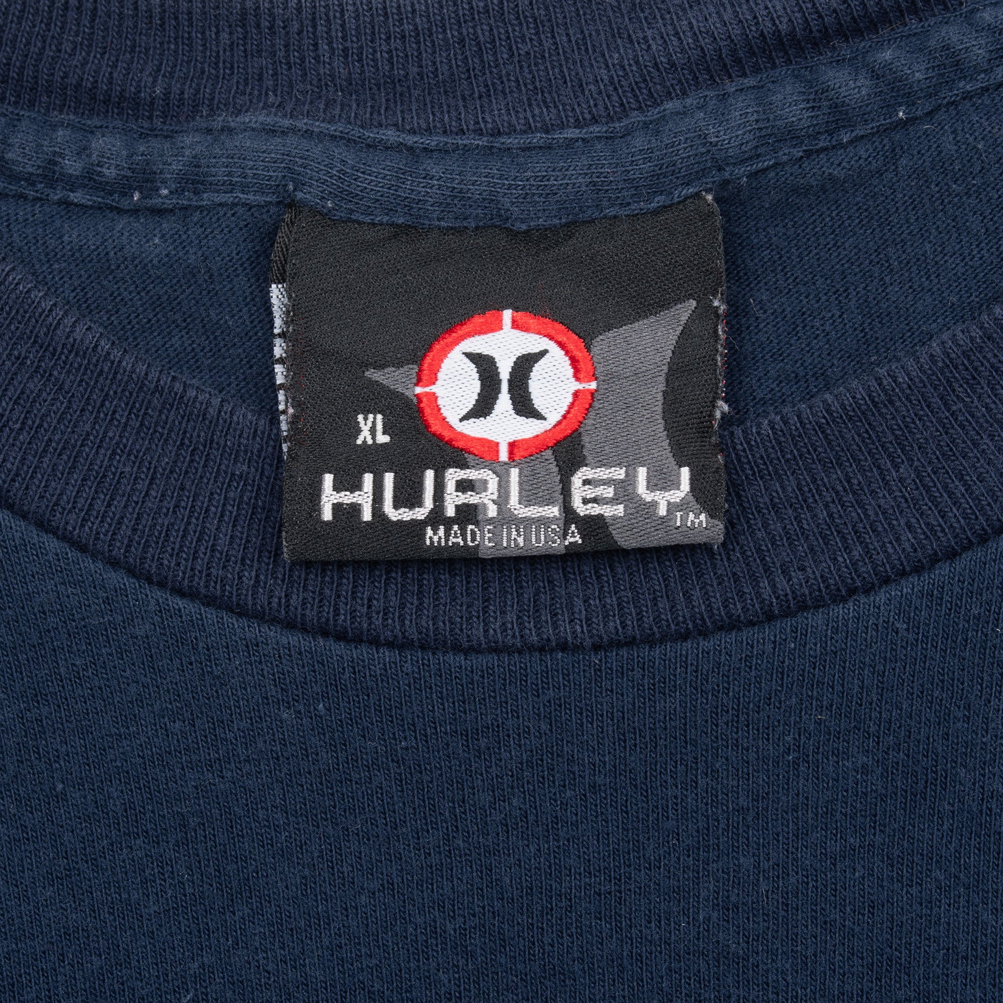 Vintage Hurley Surfing Navy Blue Surf Tee Shirt Early 2000S Size XL Made In USA