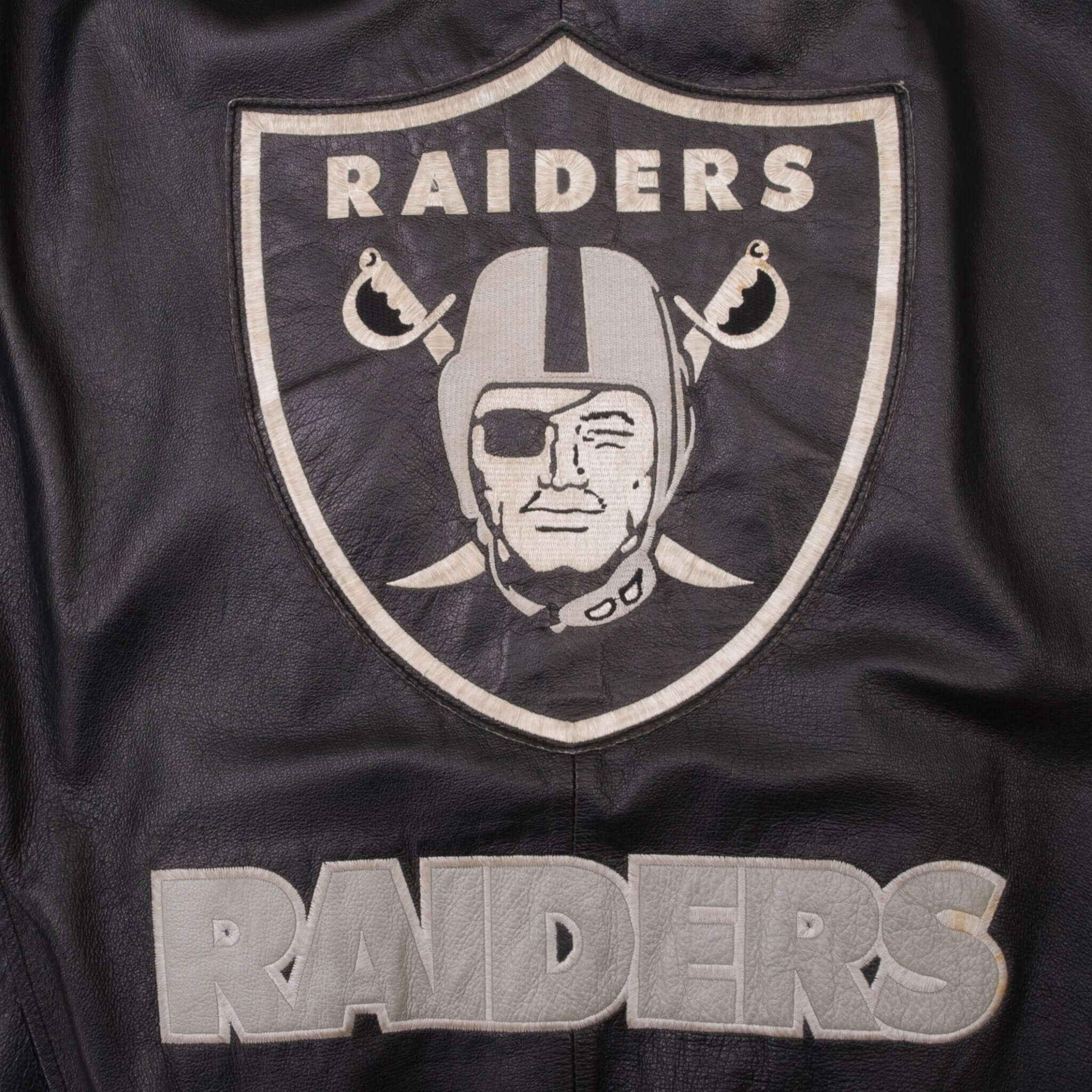 Vintage NFL Los Angeles Raiders Leather Jacket 1990S Size XL