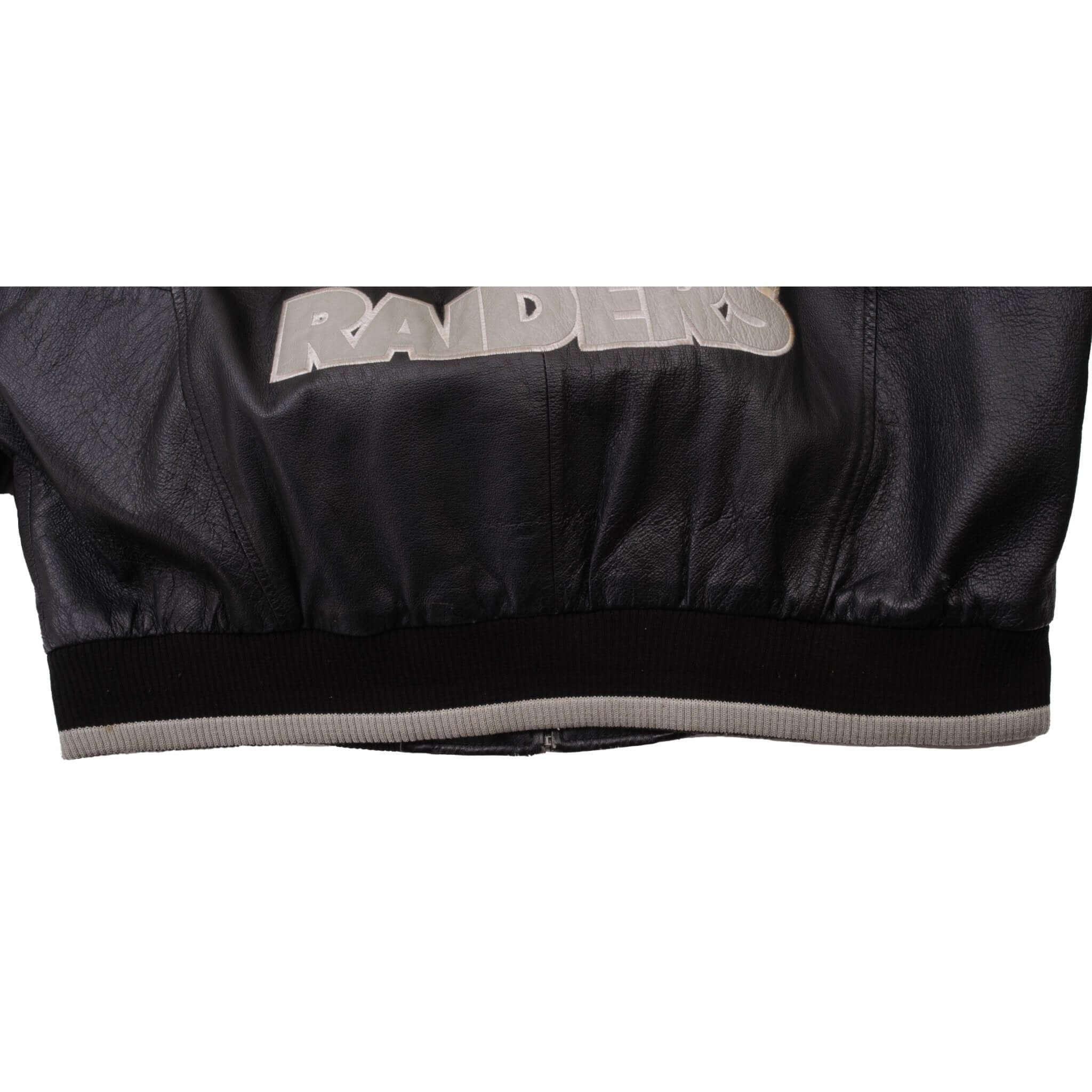 Vintage NFL Los Angeles Raiders Leather Jacket 1990S Size XL