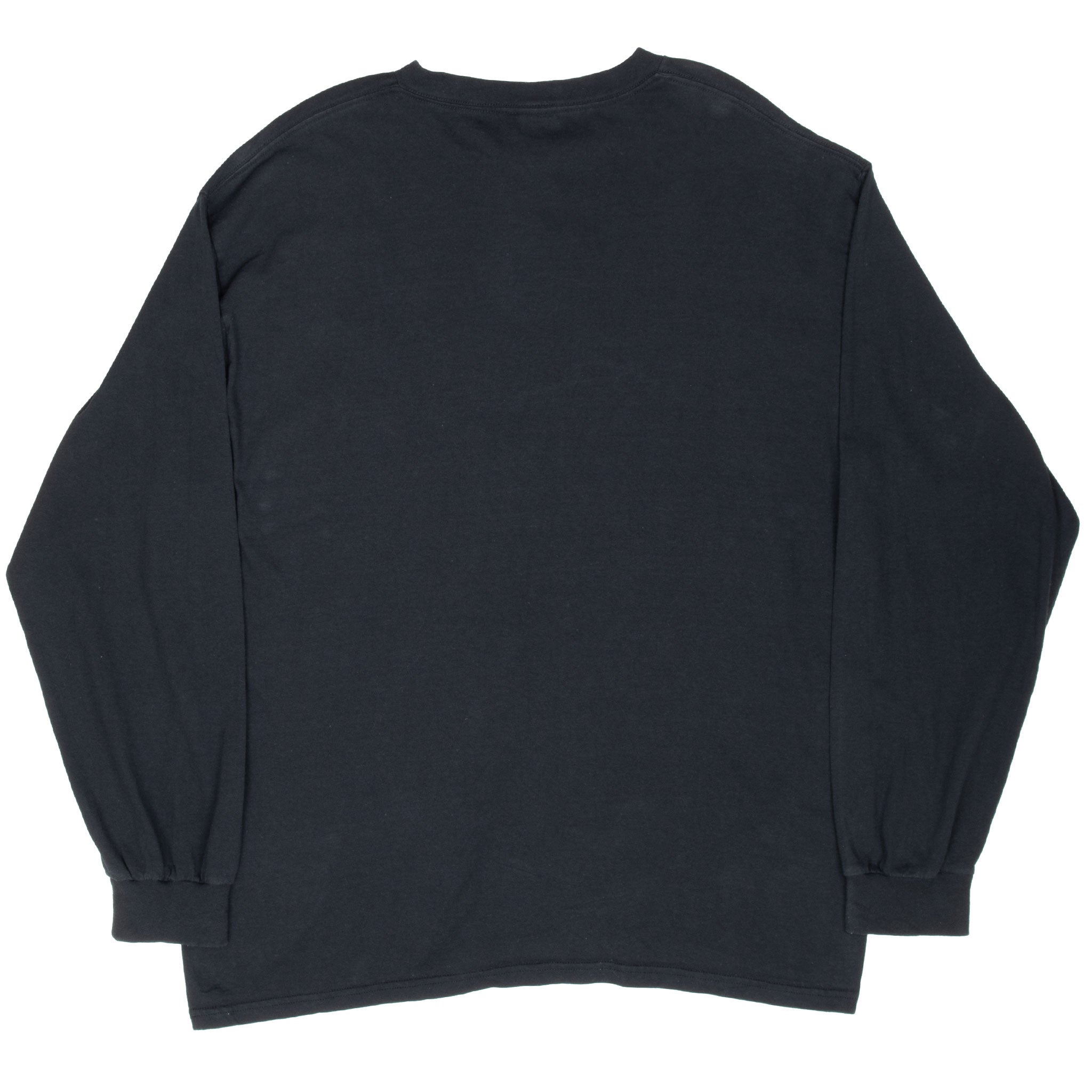 Back of plain black Nike long-sleeve T-shirt