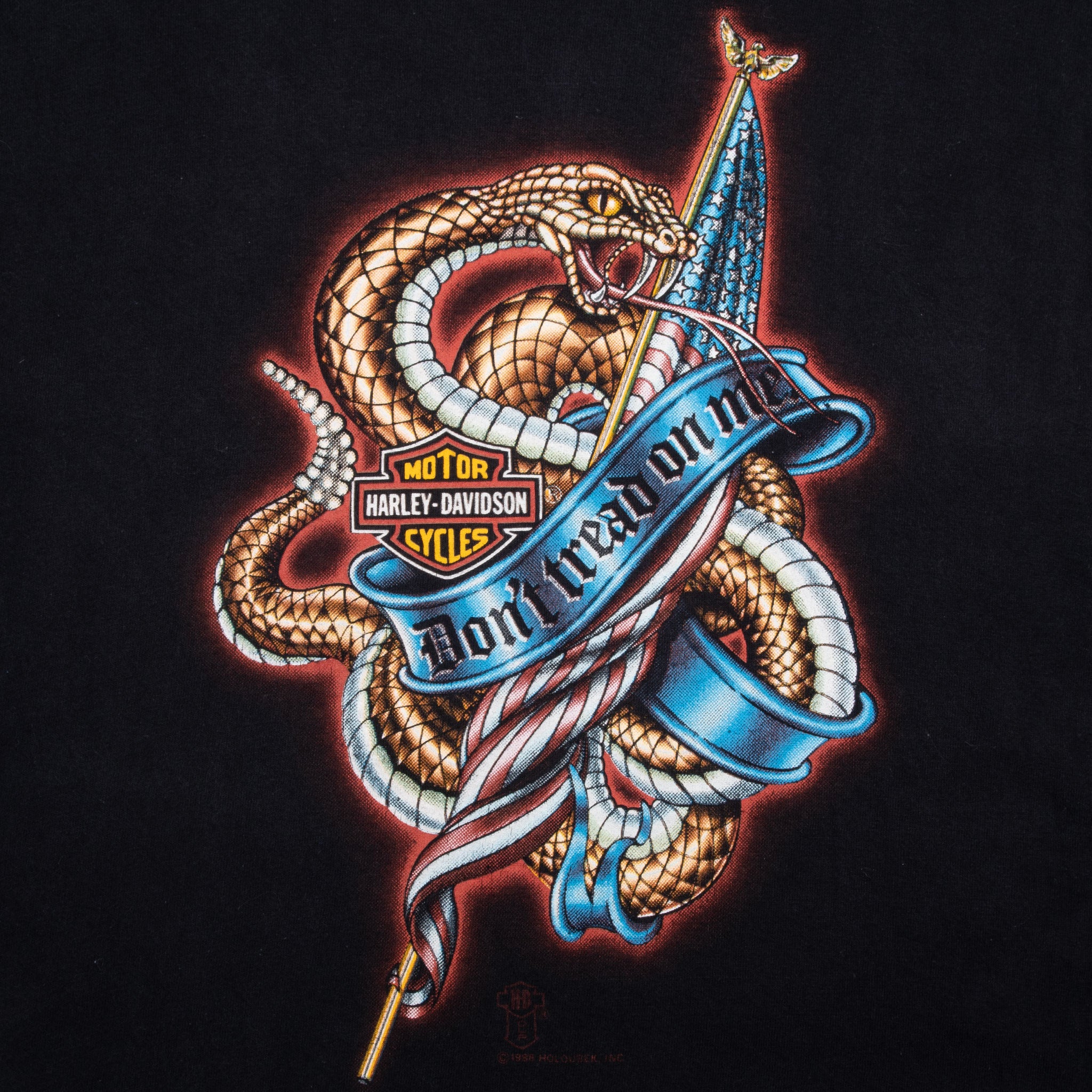 Vintage Harley Davidson Charleston Sc Holoubek Tee Shirt 1988 Size XL Made In Usa Single Stitch Sleeves