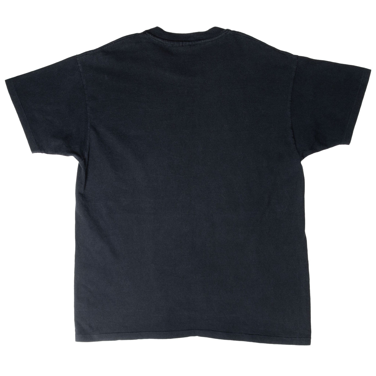 Back of black Looney Tunes T-shirt with a plain, graphic-free design