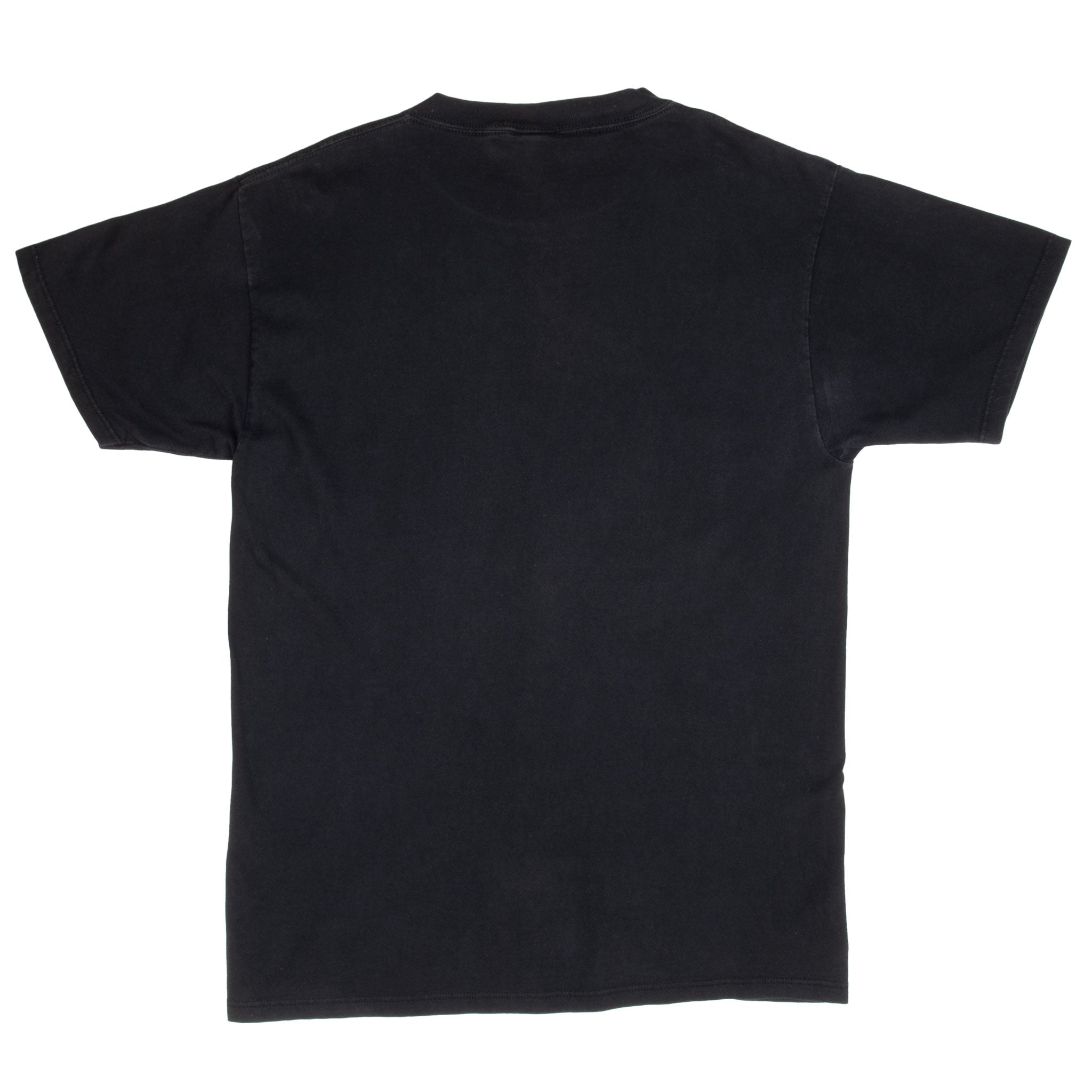 Back of black Oakland Raiders T-shirt with no graphic