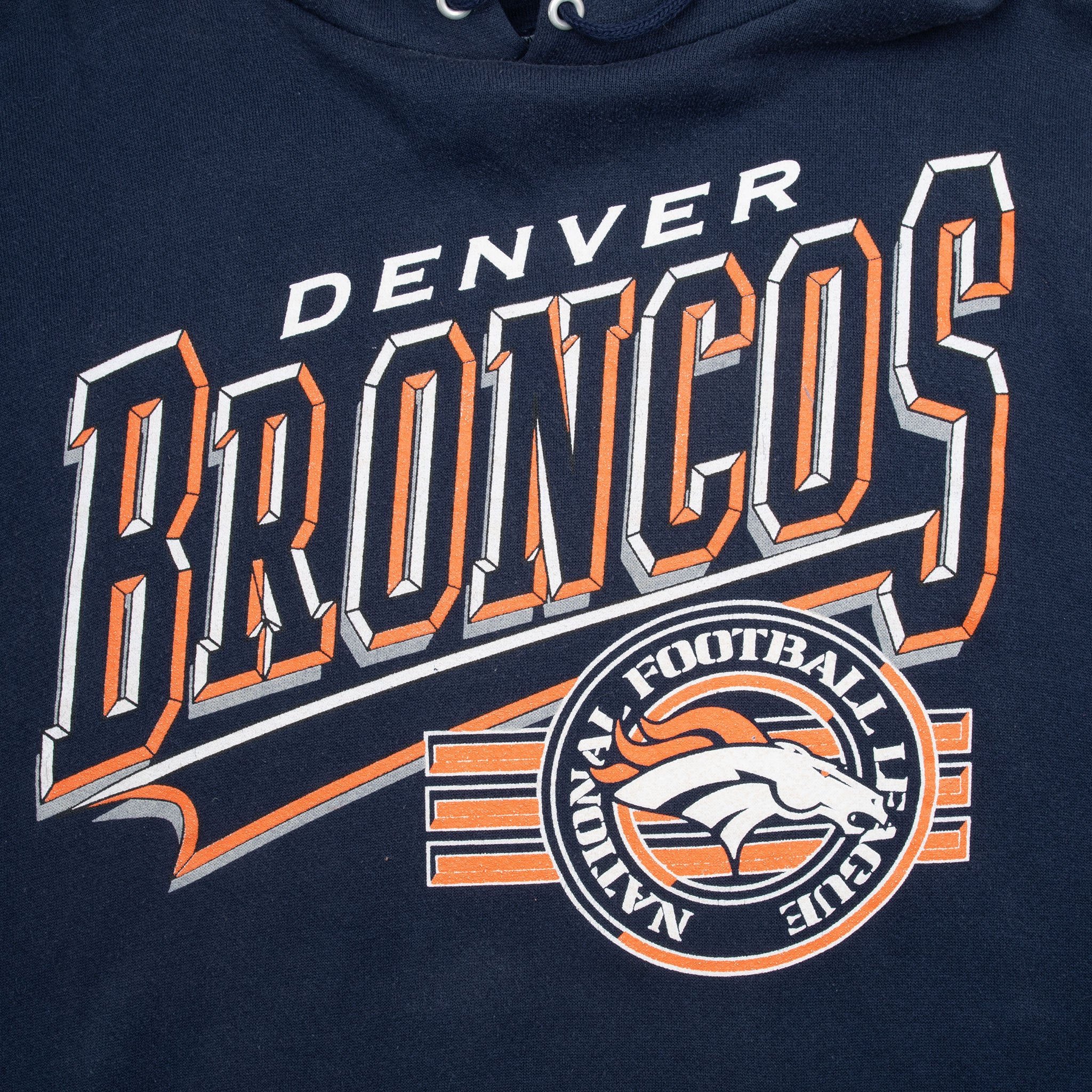 Vintage Nfl Denver Broncos 1990S Hoodie Sweatshirt Size Large Made In Usa