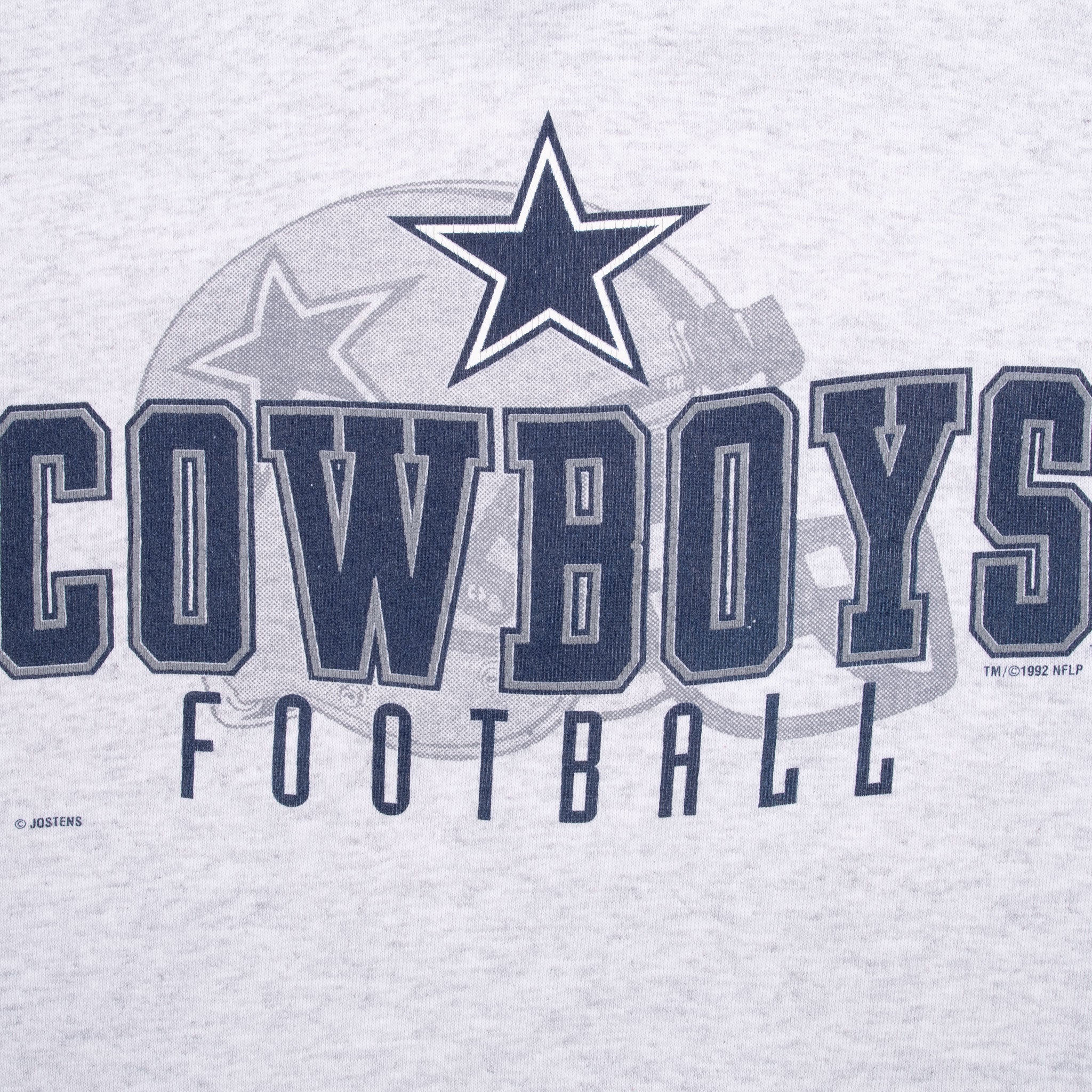 Vintage Nfl Dallas Cowboys Grey Hoodie Sweatshirt 1992 Size XL Made In Usa