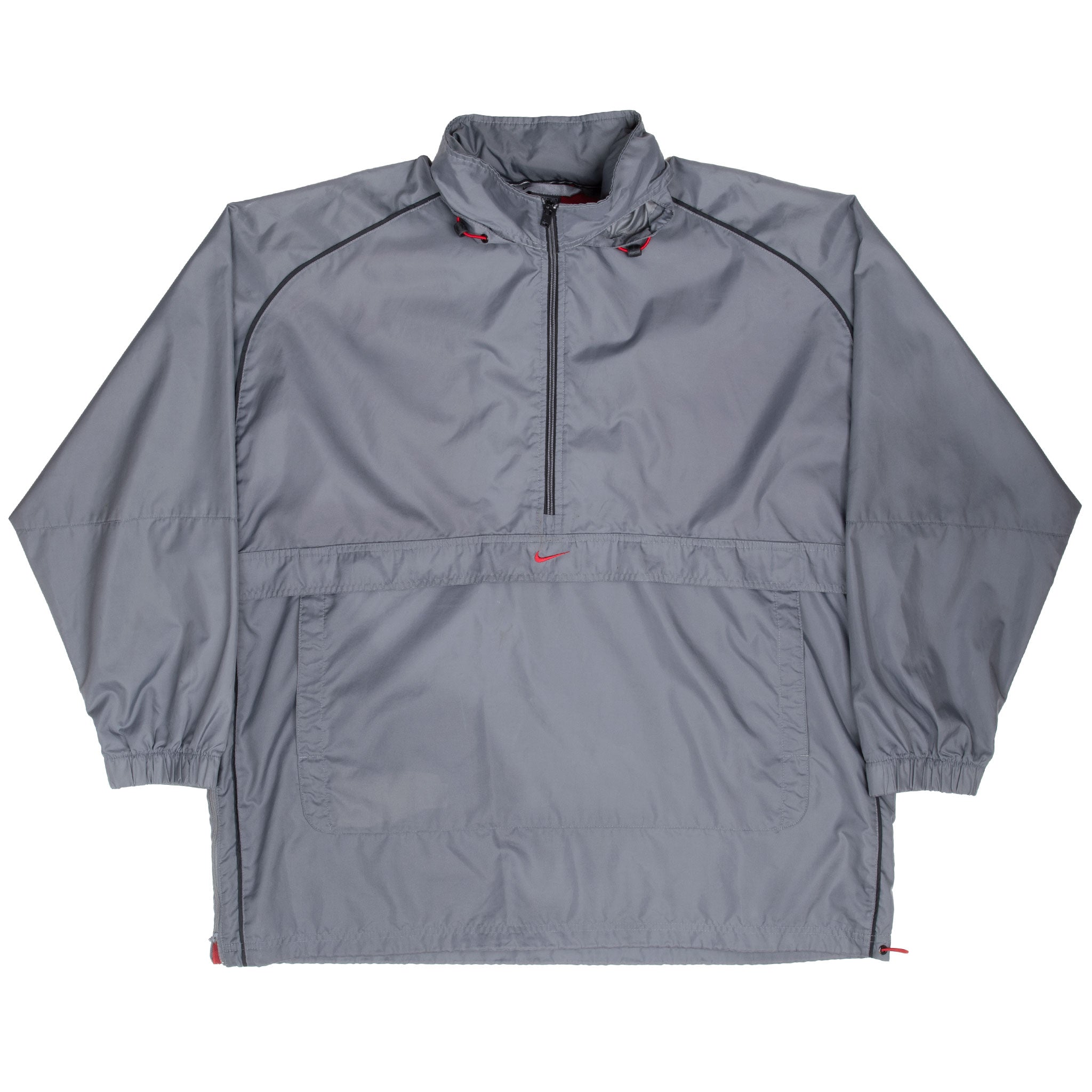 Vintage Nike Center Swoosh Grey Pullover Windbreaker Jacket 2000S Size XL