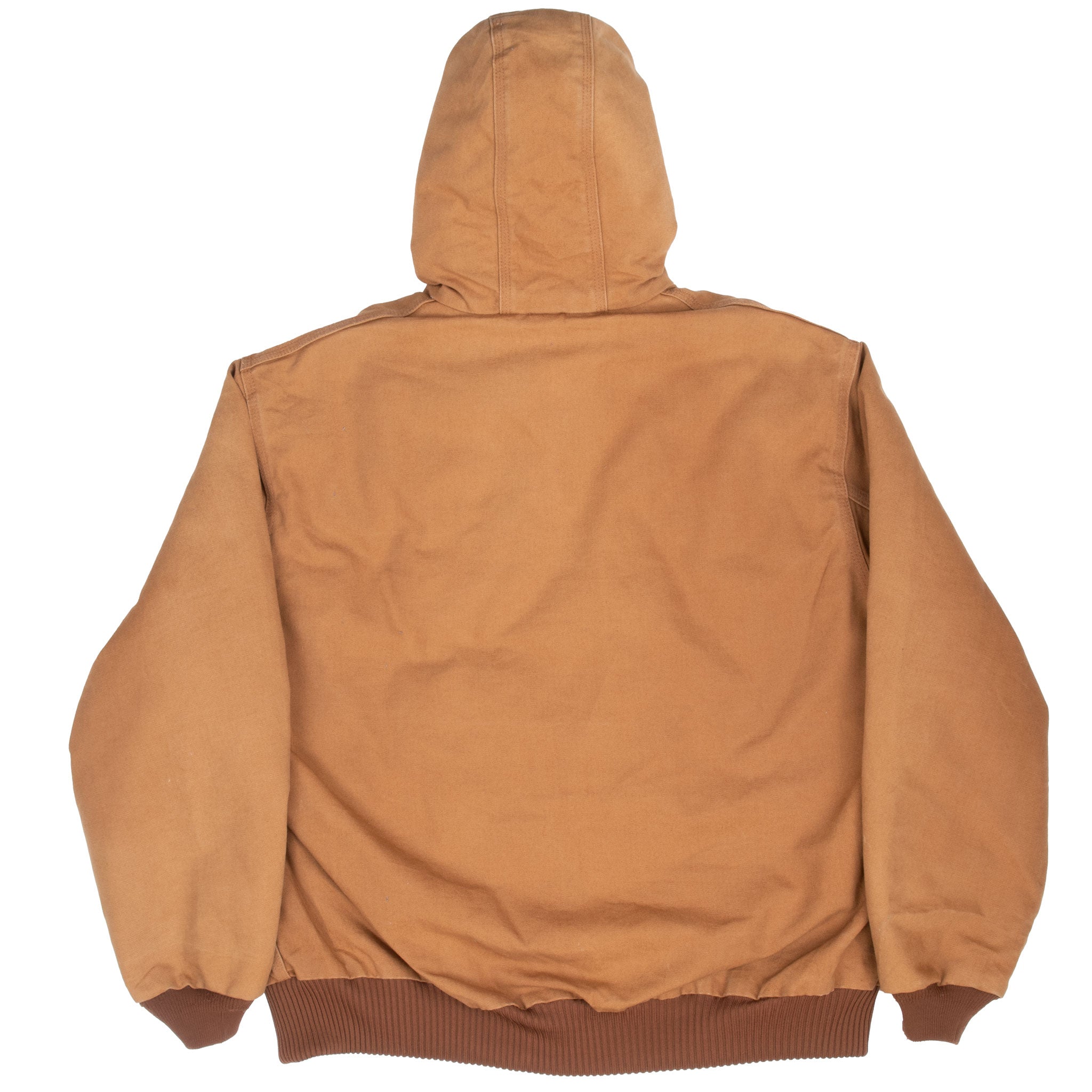 Vintage Carhartt Sandstone Hooded Active Jacket J140Brn Size Xl Made In Usa