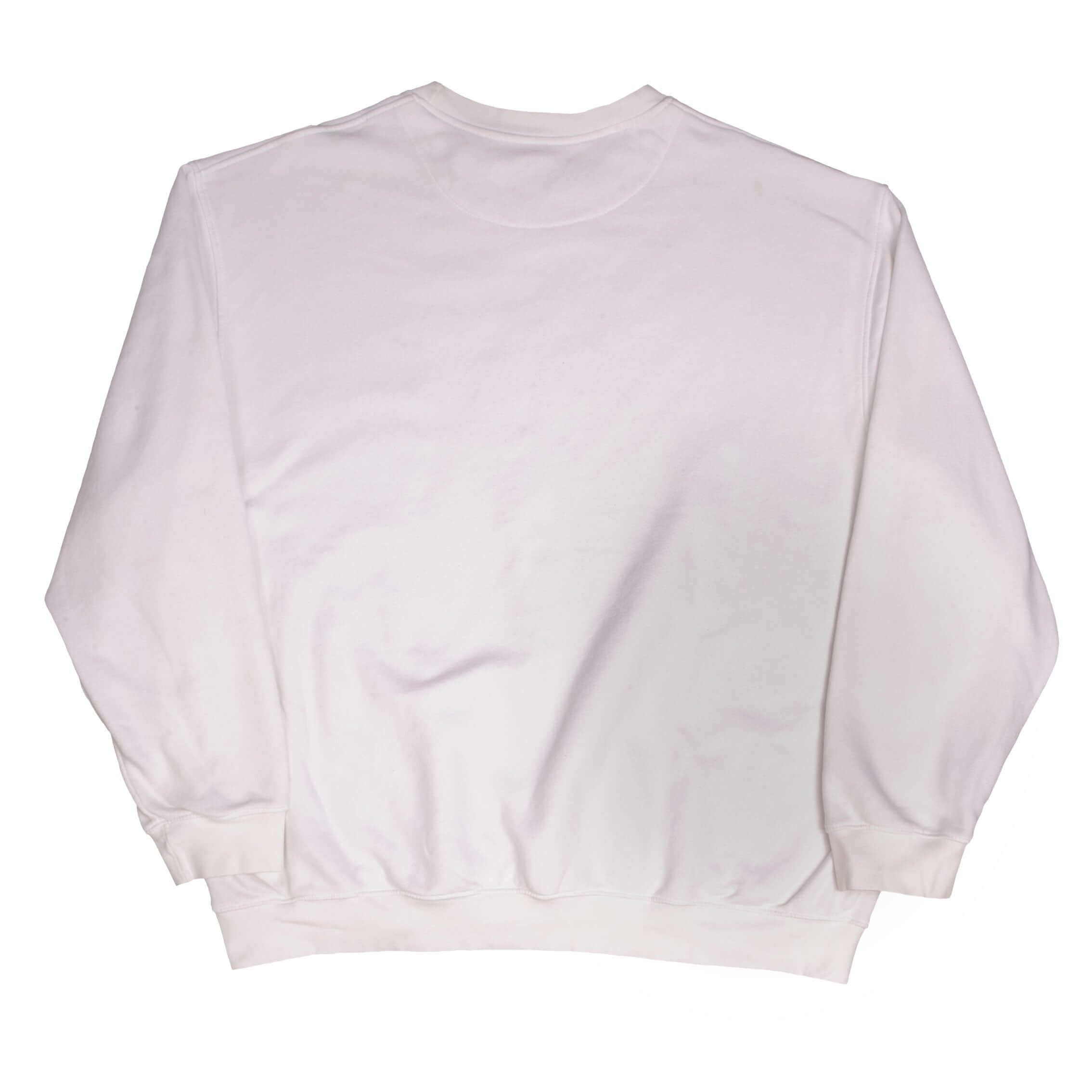 Vintage White Nike Classic Small Swoosh Sweatshirt 2000S Size 2XL