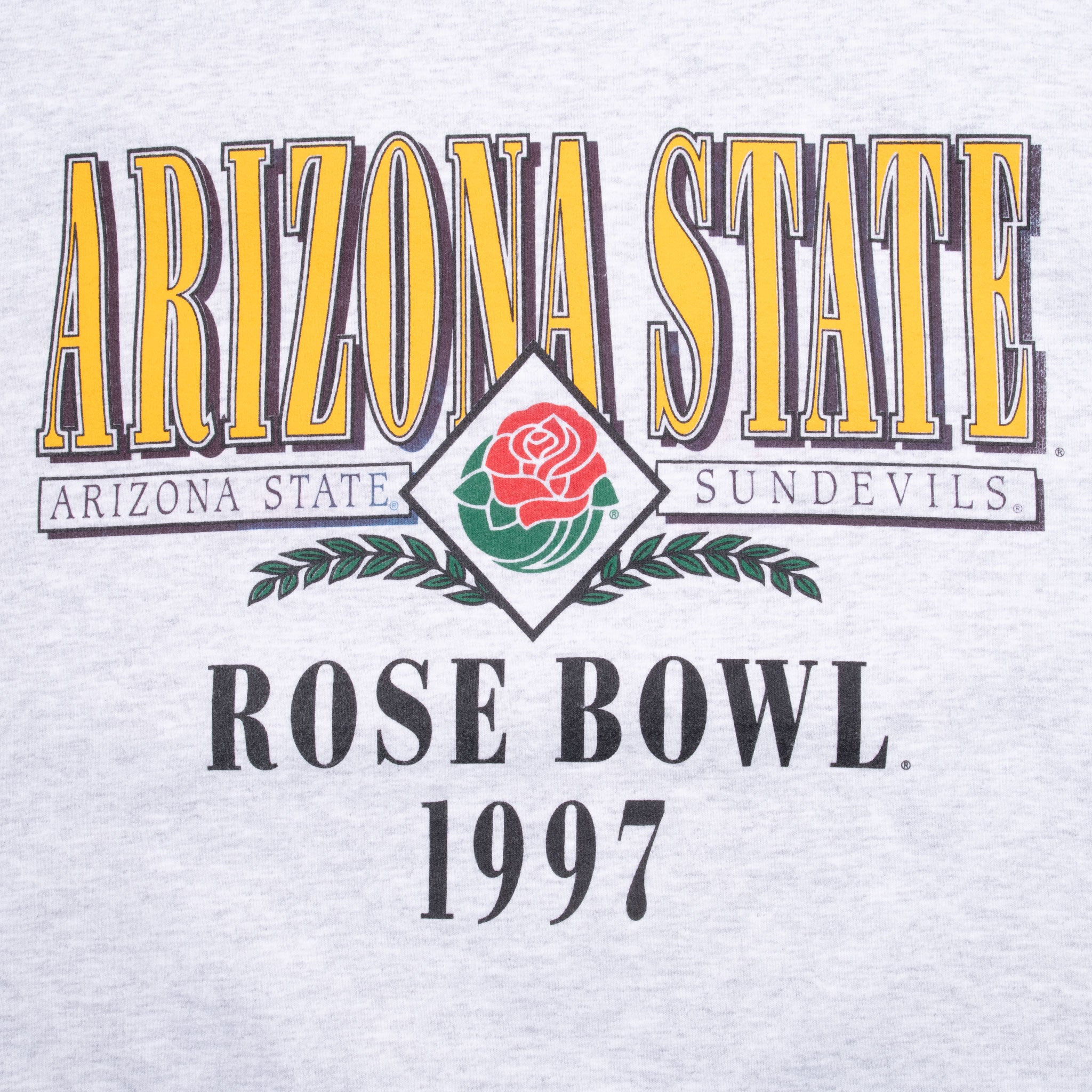 Vintage Ncaa Arizona State Sun Devils Rose Bowl 1997 Grey Sweatshirt Size Medium Made In Usa