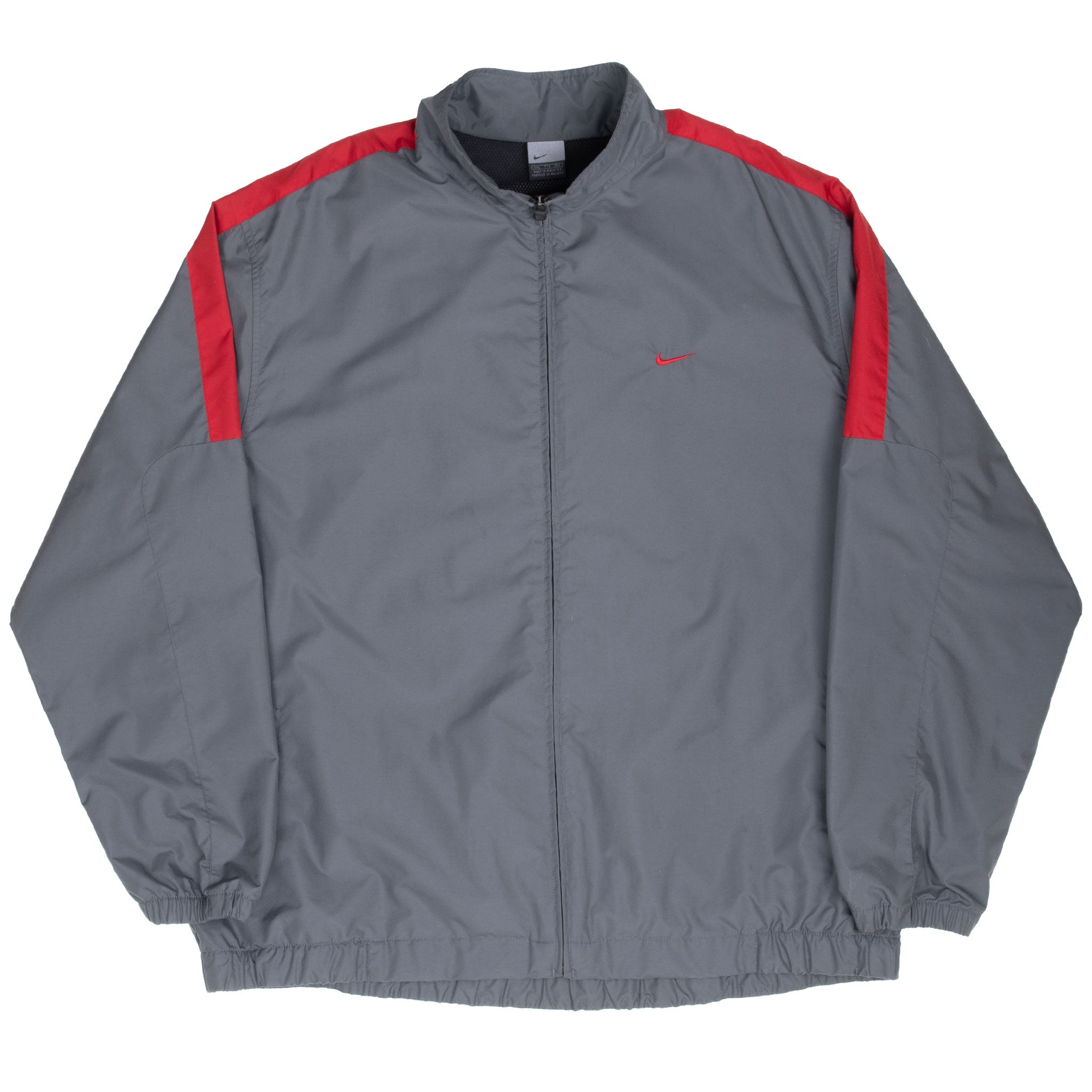 Vintage Nike Classic Swoosh Grey Red Windbreaker Jacket Size 2Xl 2000S