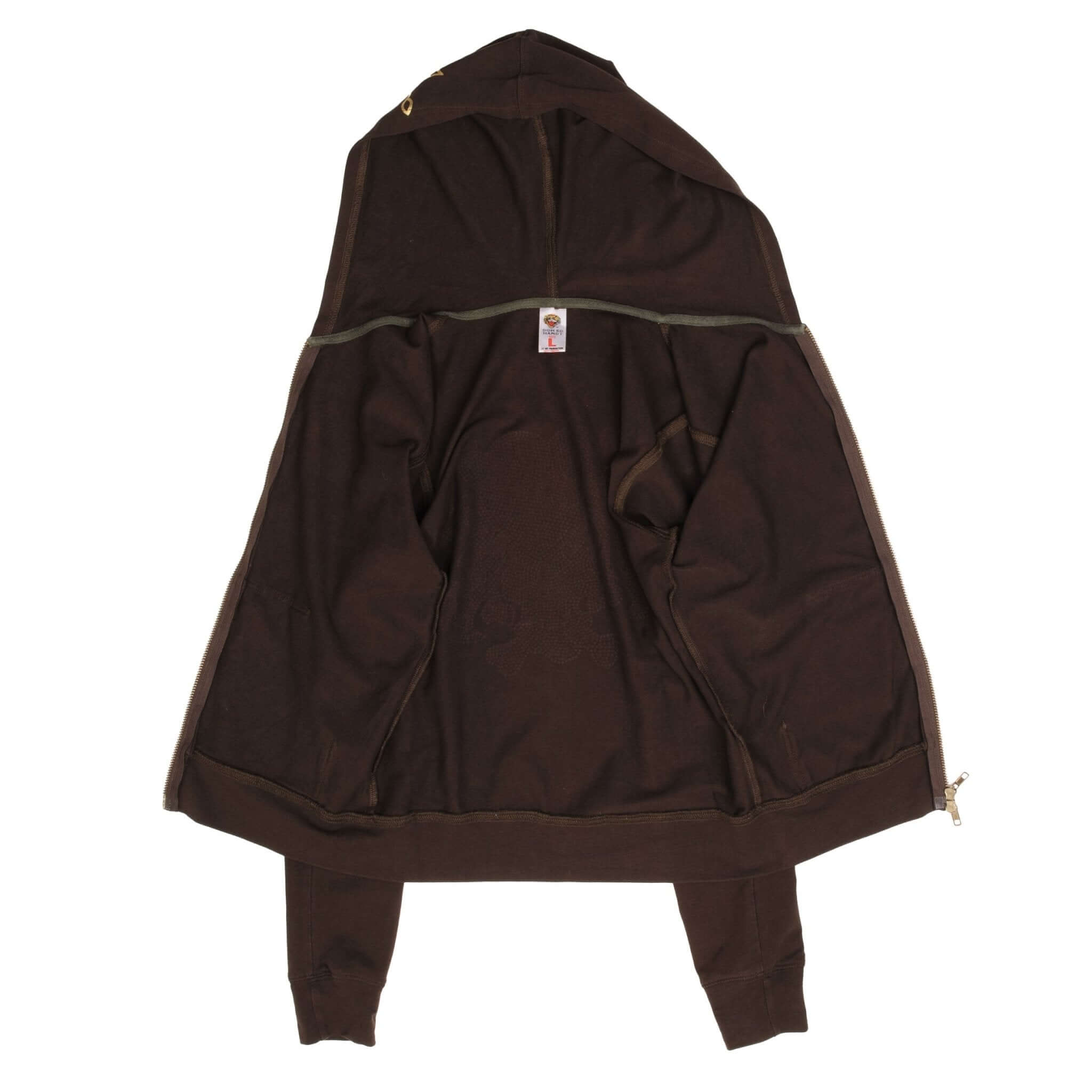 Vintage Ed Hardy Rhinestones Full Zip Hoodie Sweatshirt 2000S Size Women Large Made In USA