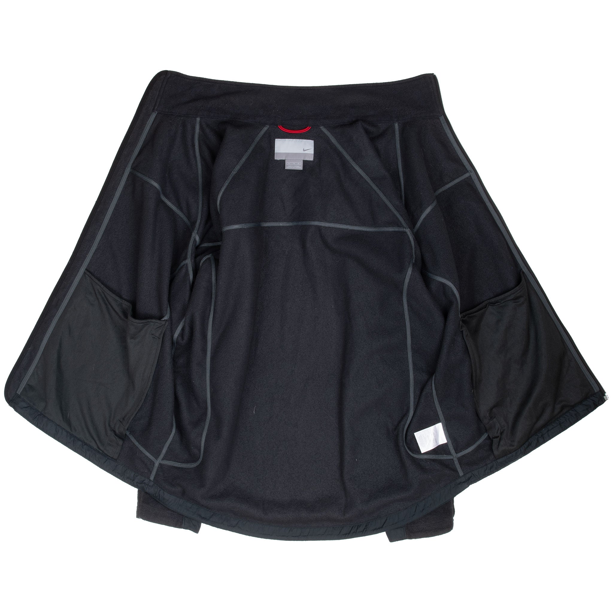 Vintage Nike Classic Swoosh Black Fleece Jacket 2000S Size XL