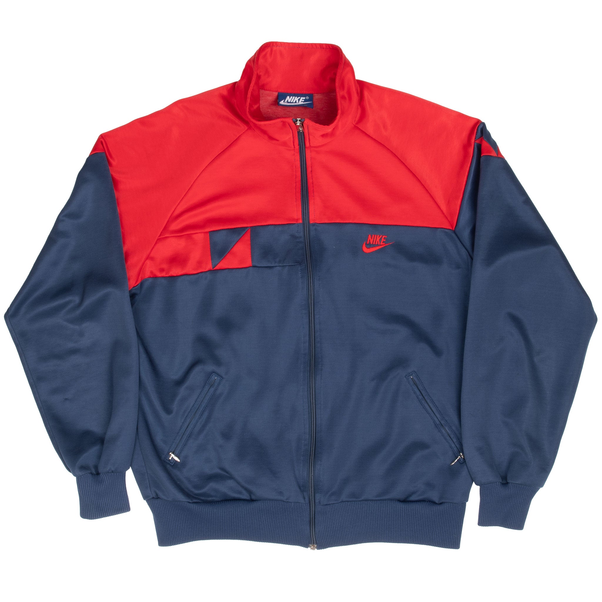 Vintage Nike Swoosh Blue Red Tracksuit Jacket Early 1980S Size Large