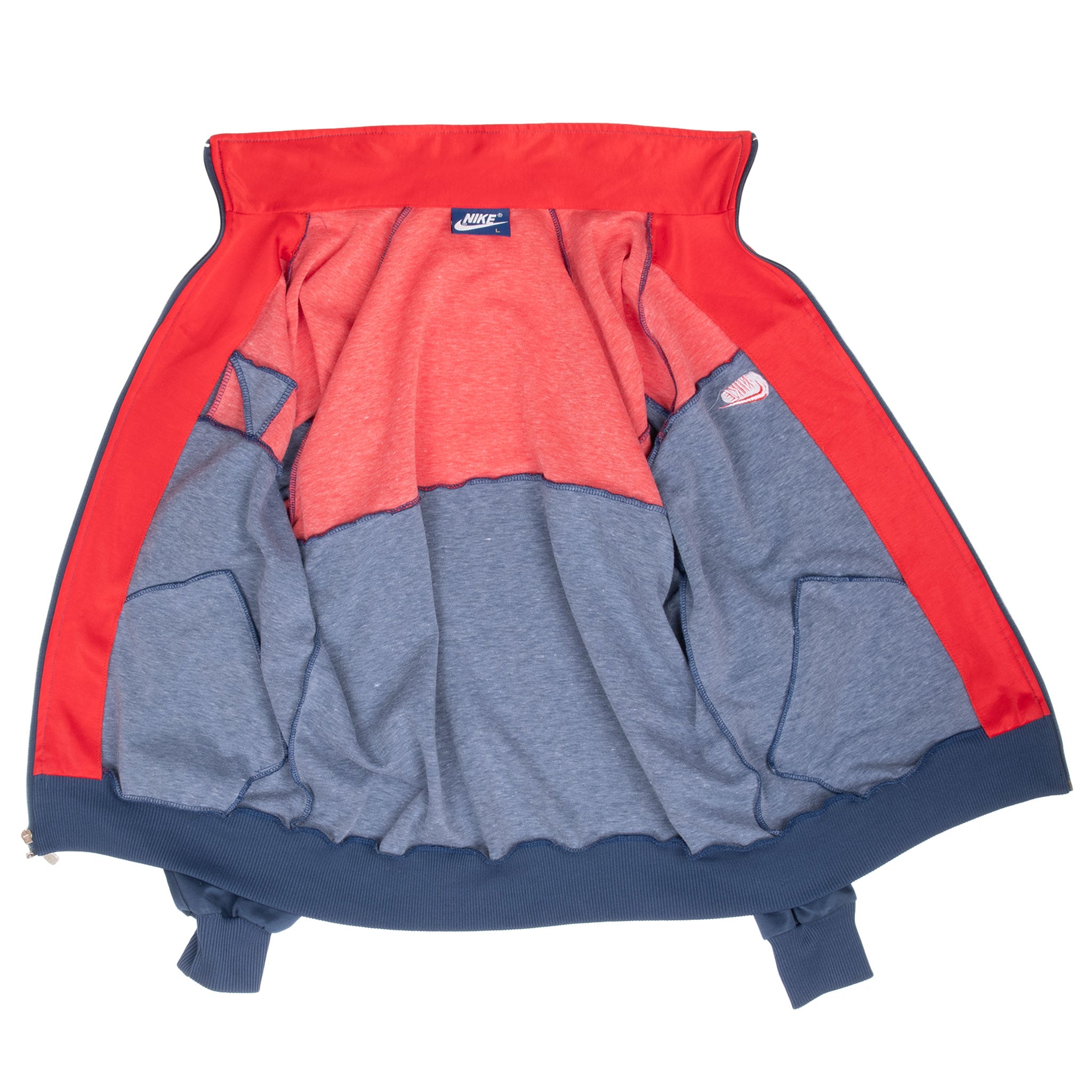 Vintage Nike Swoosh Blue Red Tracksuit Jacket Early 1980S Size Large