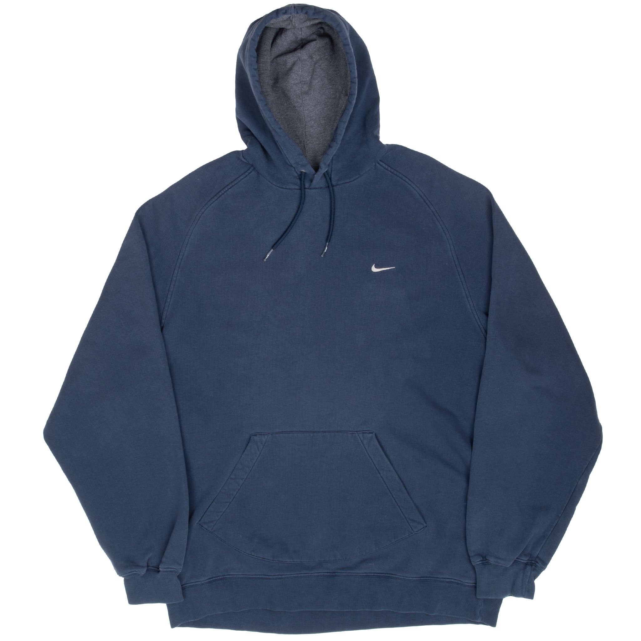 Vintage Nike Classic Swoosh Navy Hoodie Sweatshirt 2000S Size XL