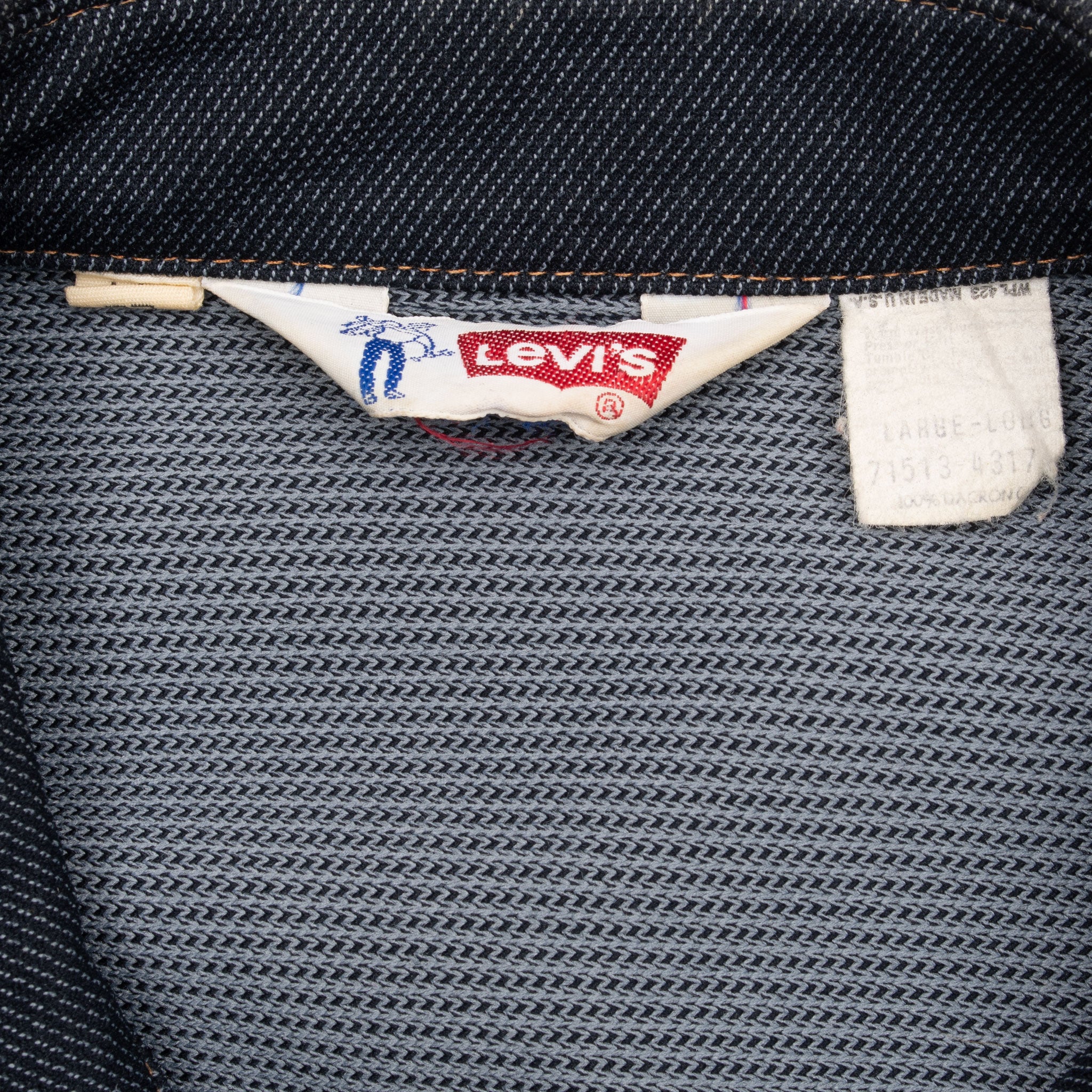 Vintage Levis Orange Tab Two Pockets Pearl Button Jacket 1970S Size Large Long Made In USA