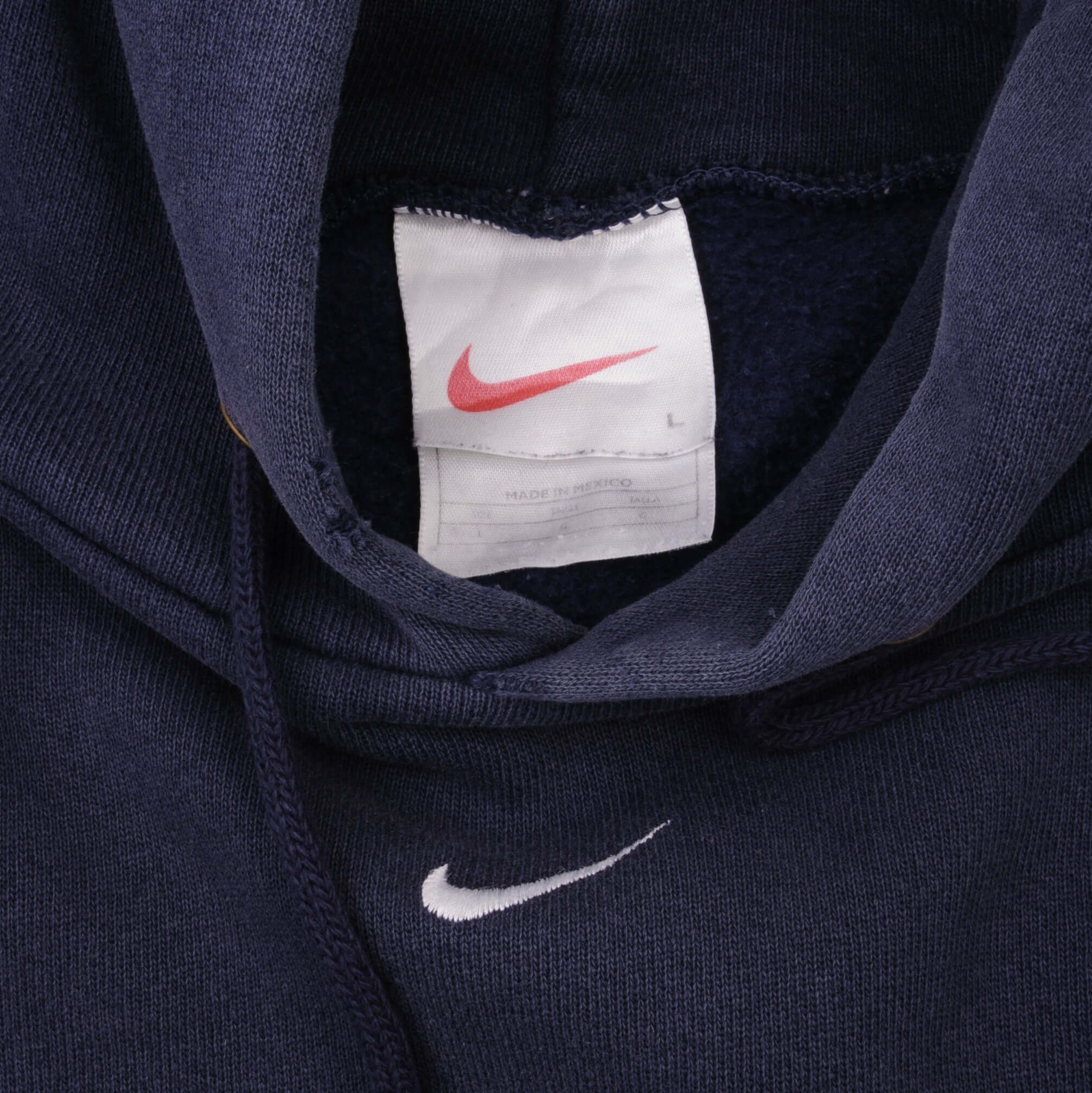 Vintage Blue Nike Middle Swoosh Hoodie 90S Size Large