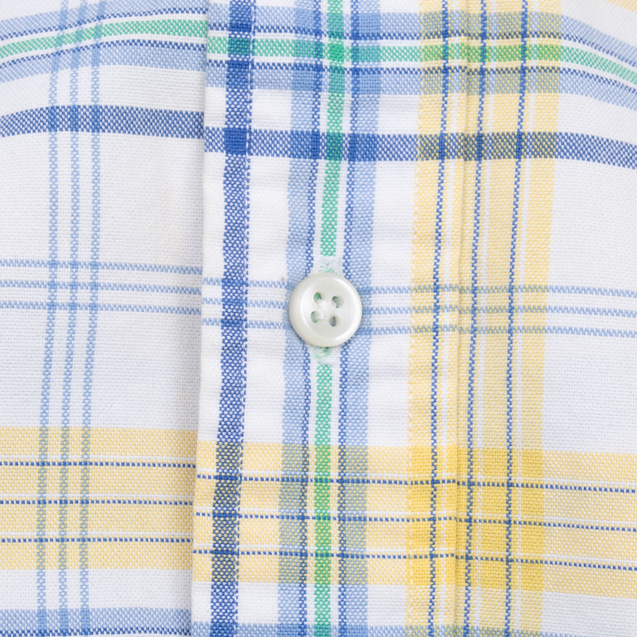 Vintage Ralph Lauren Yellow White Plaid Checker Shirt 1990S Size XL