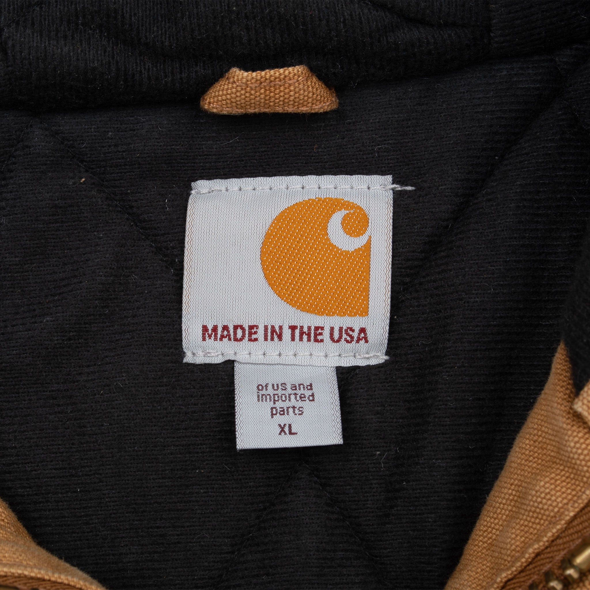 Vintage Carhartt Sandstone Hooded Active Jacket J140Brn Size Xl Made In Usa