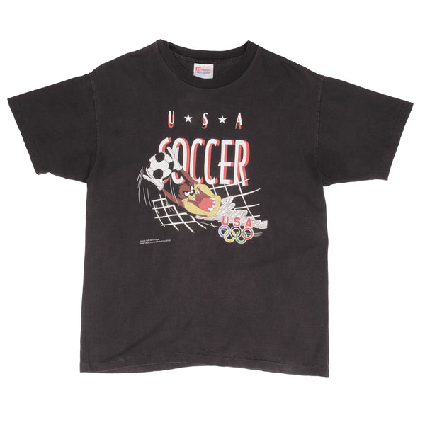 Vintage Looney Tunes Taz Team Usa Soccer Olympics 1996 Tee Shirt XL Youth (18-20)