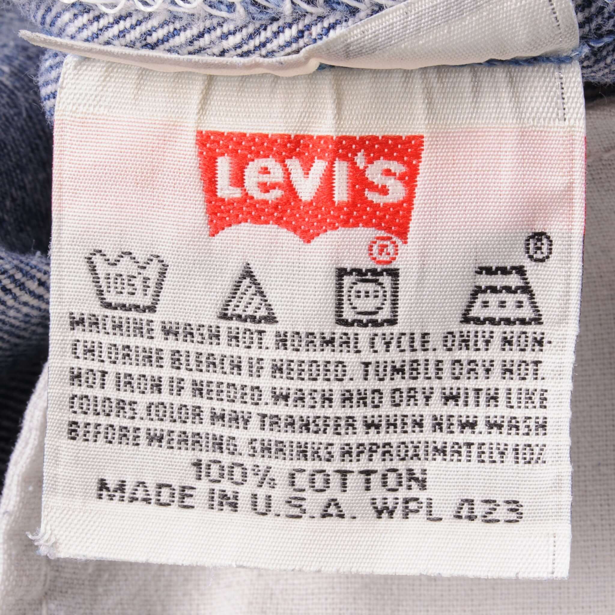 Beautiful Indigo Levis 501 Jeans 1990S Made in USA with Medium wash Size on Tag 36X40 Actual Size 34X37 Back Button #653