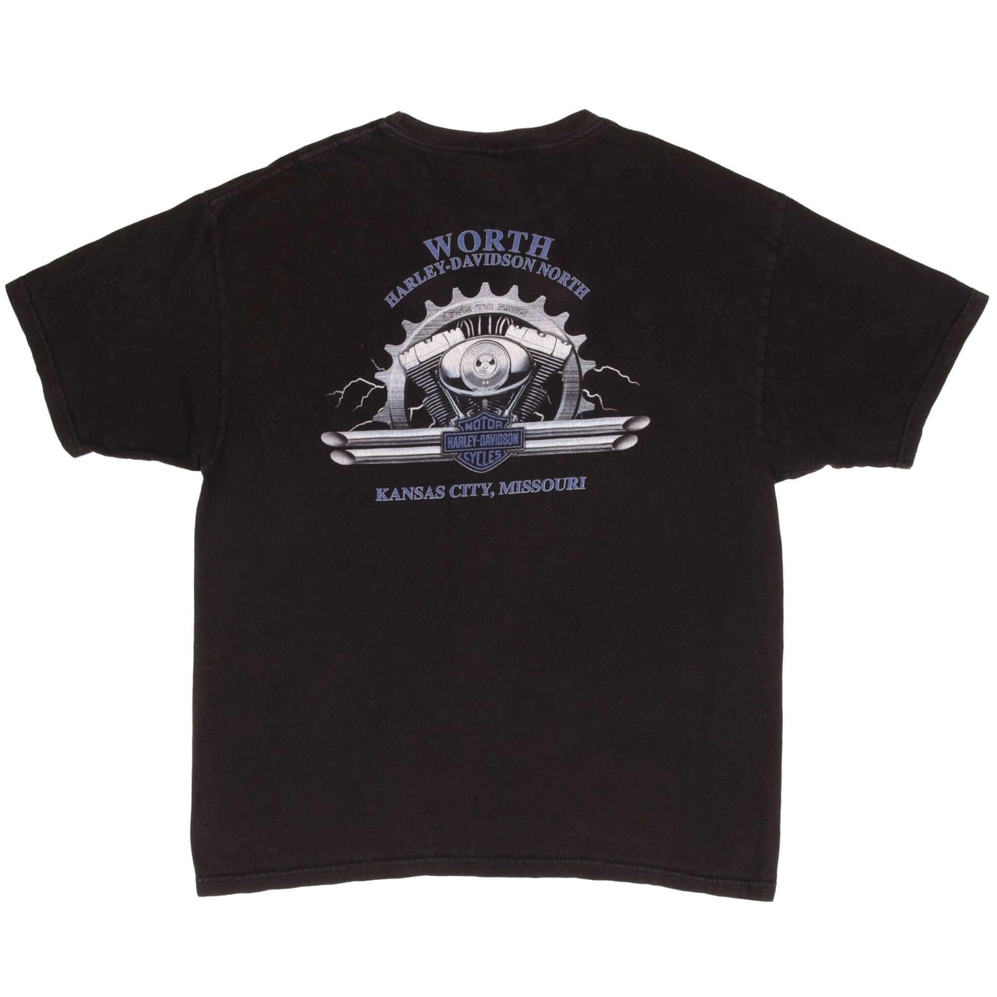 Vintage Harley Davidson Urban Legend Kansas City Tee Shirt 2007 Size XL