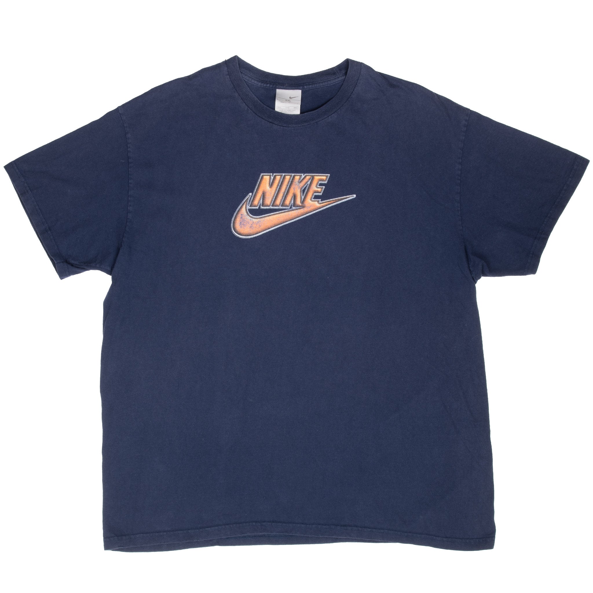 Vintage Nike Spellout Navy Blue Tee Shirt 2000S Size Large